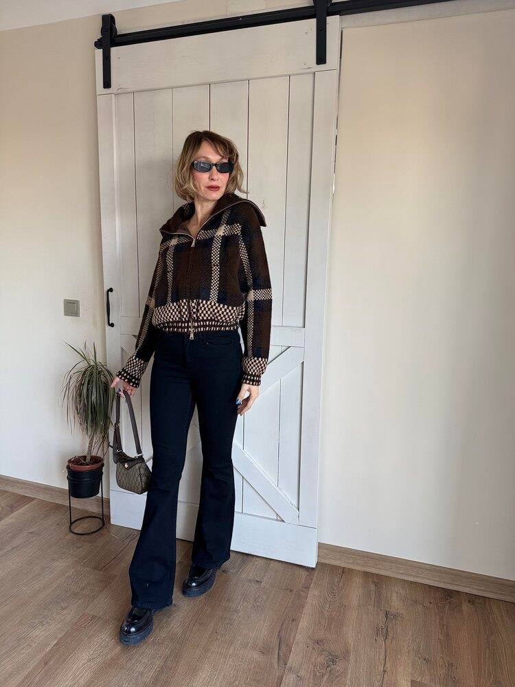 Zarie Ekose Örgü Bomber Ceket