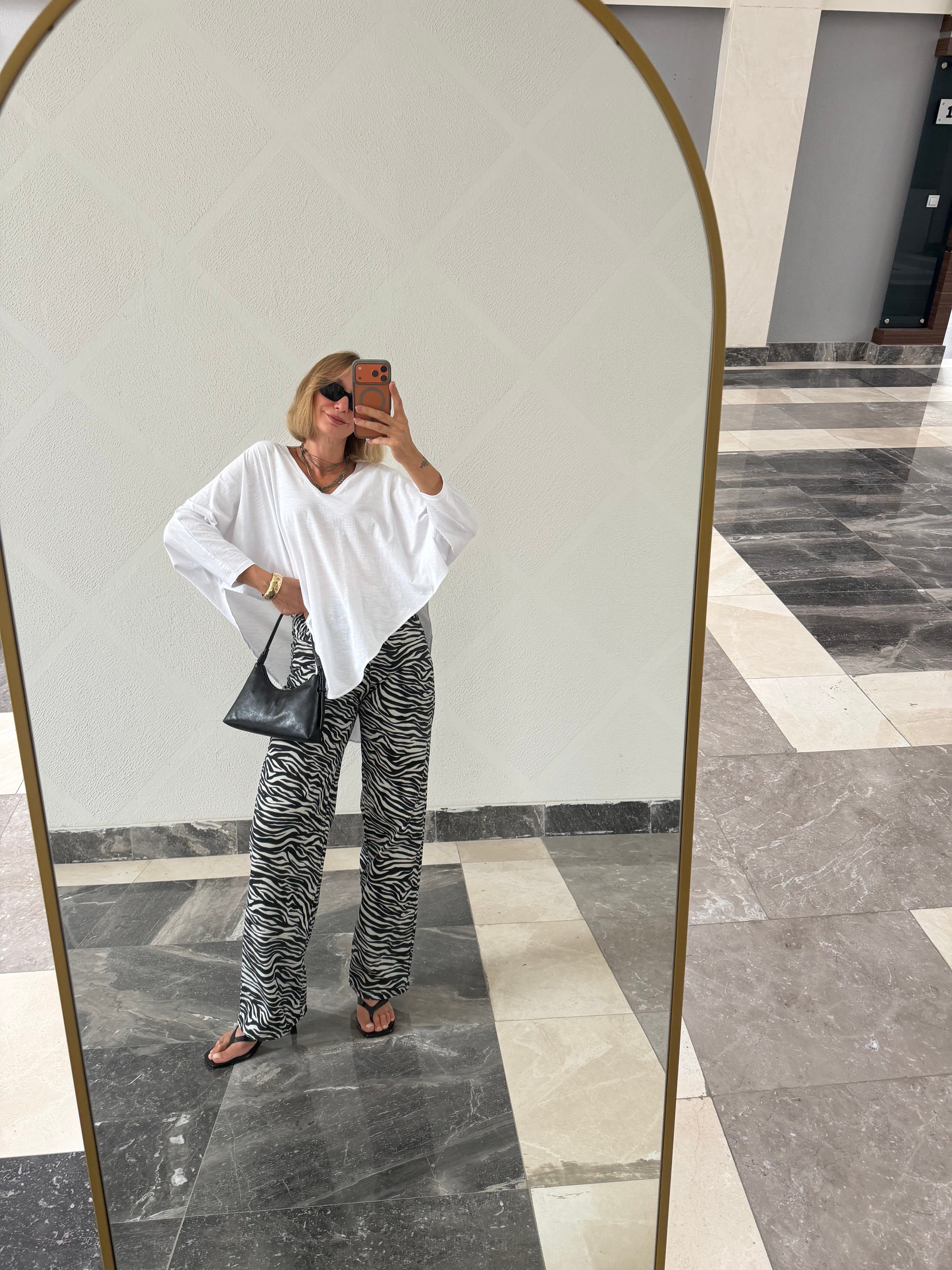 Zebra Yüksek Bel Jean