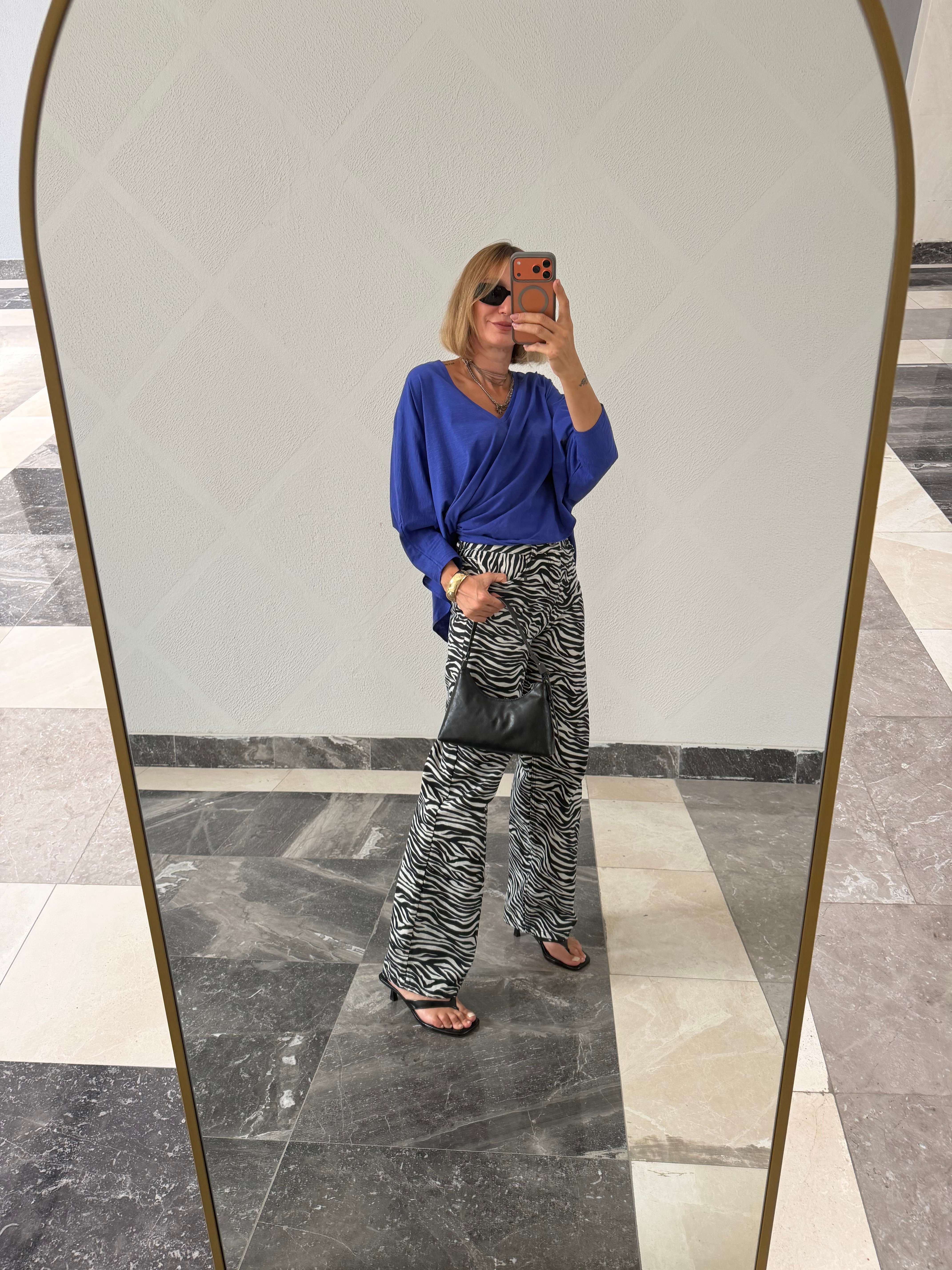Zebra Yüksek Bel Jean