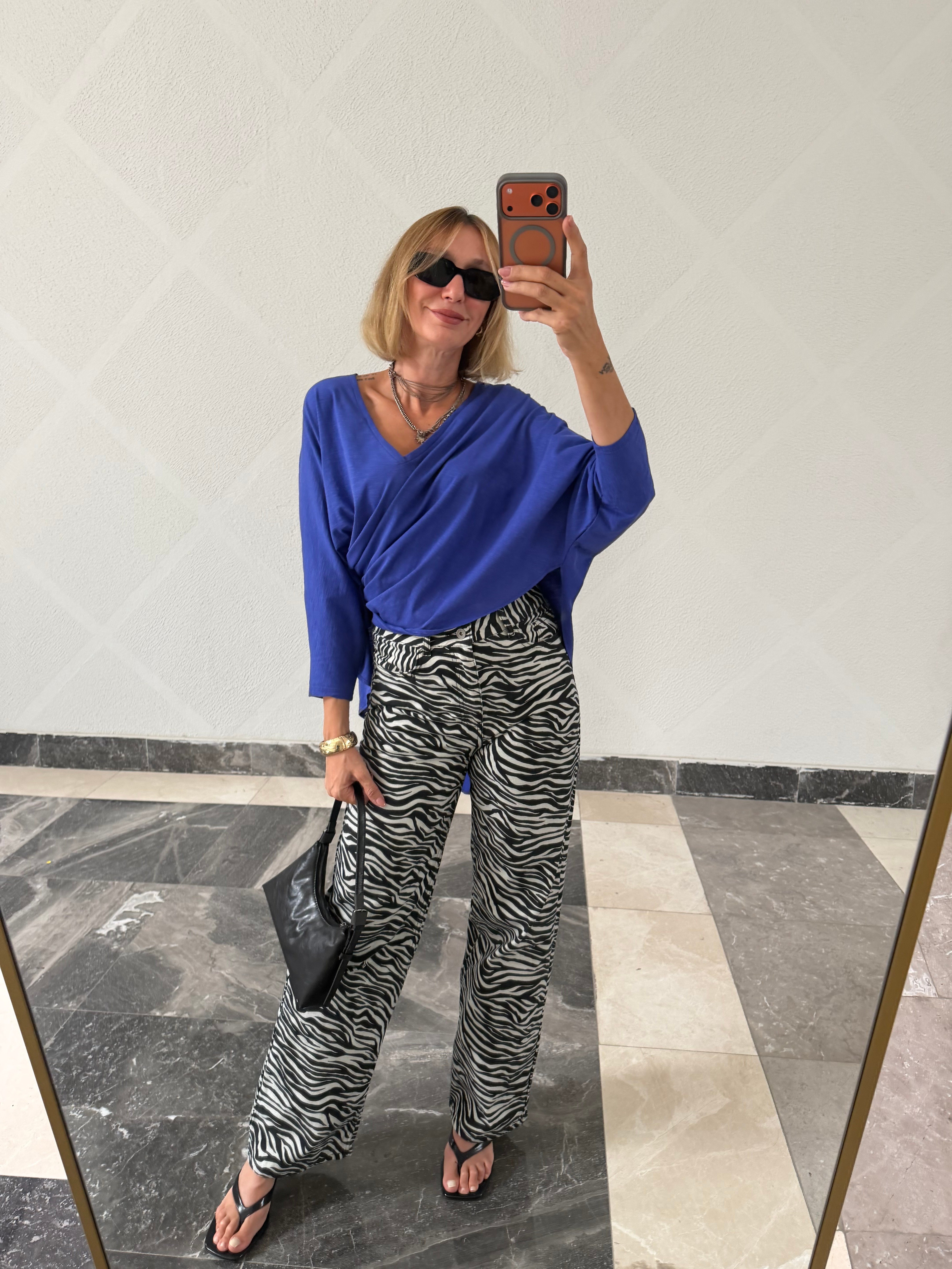 Zebra Yüksek Bel Jean