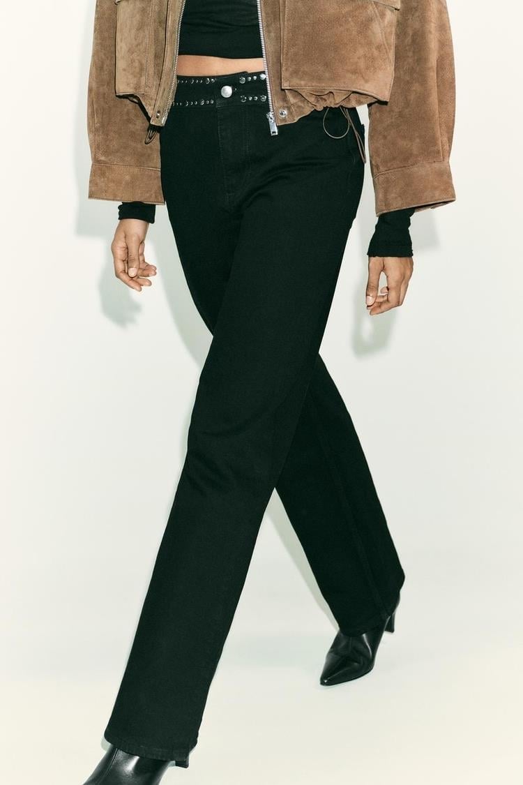 Zımbalı Düz Kesim Jean