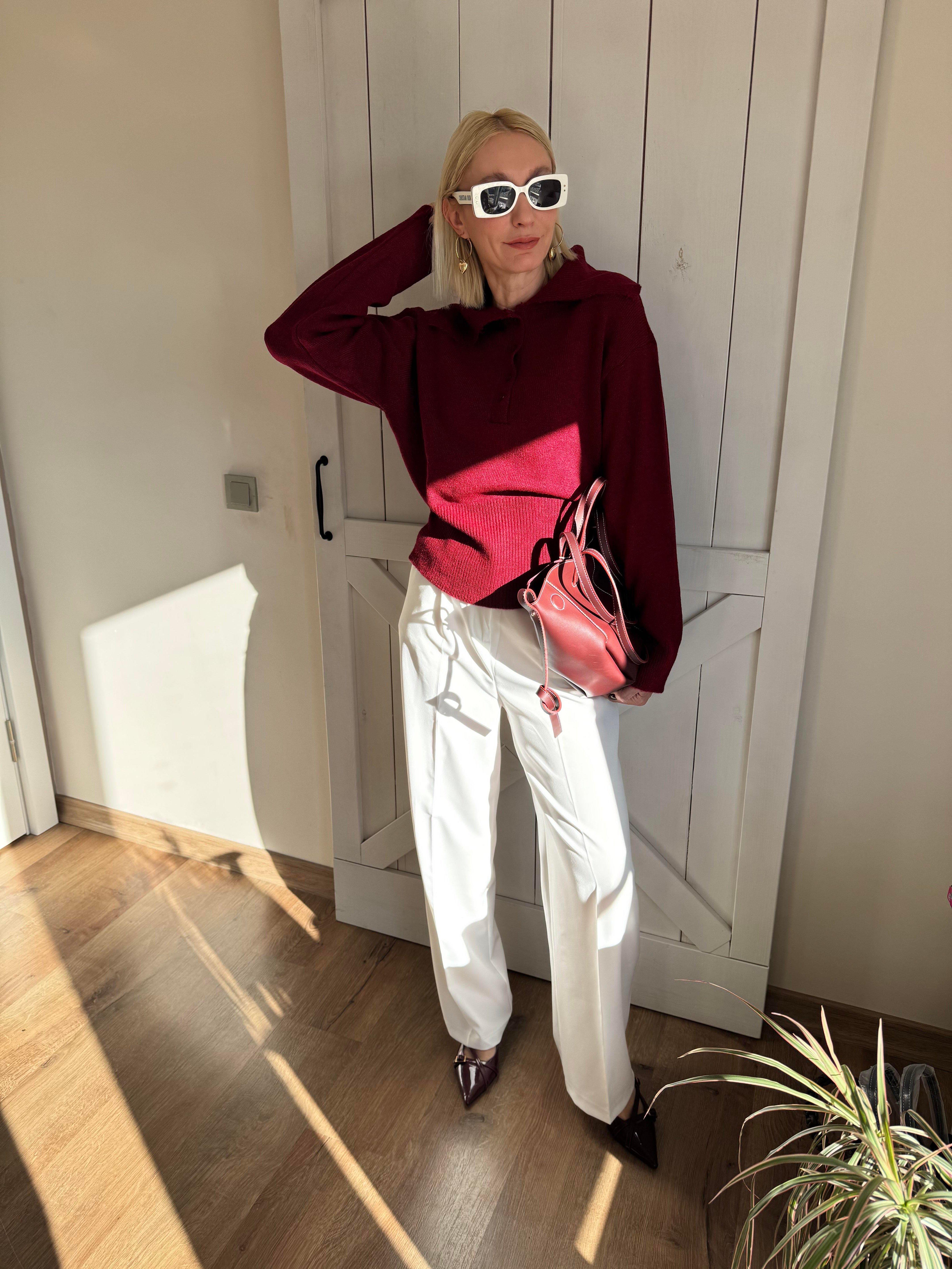 Zr Beyaz Palazzo Pantolon