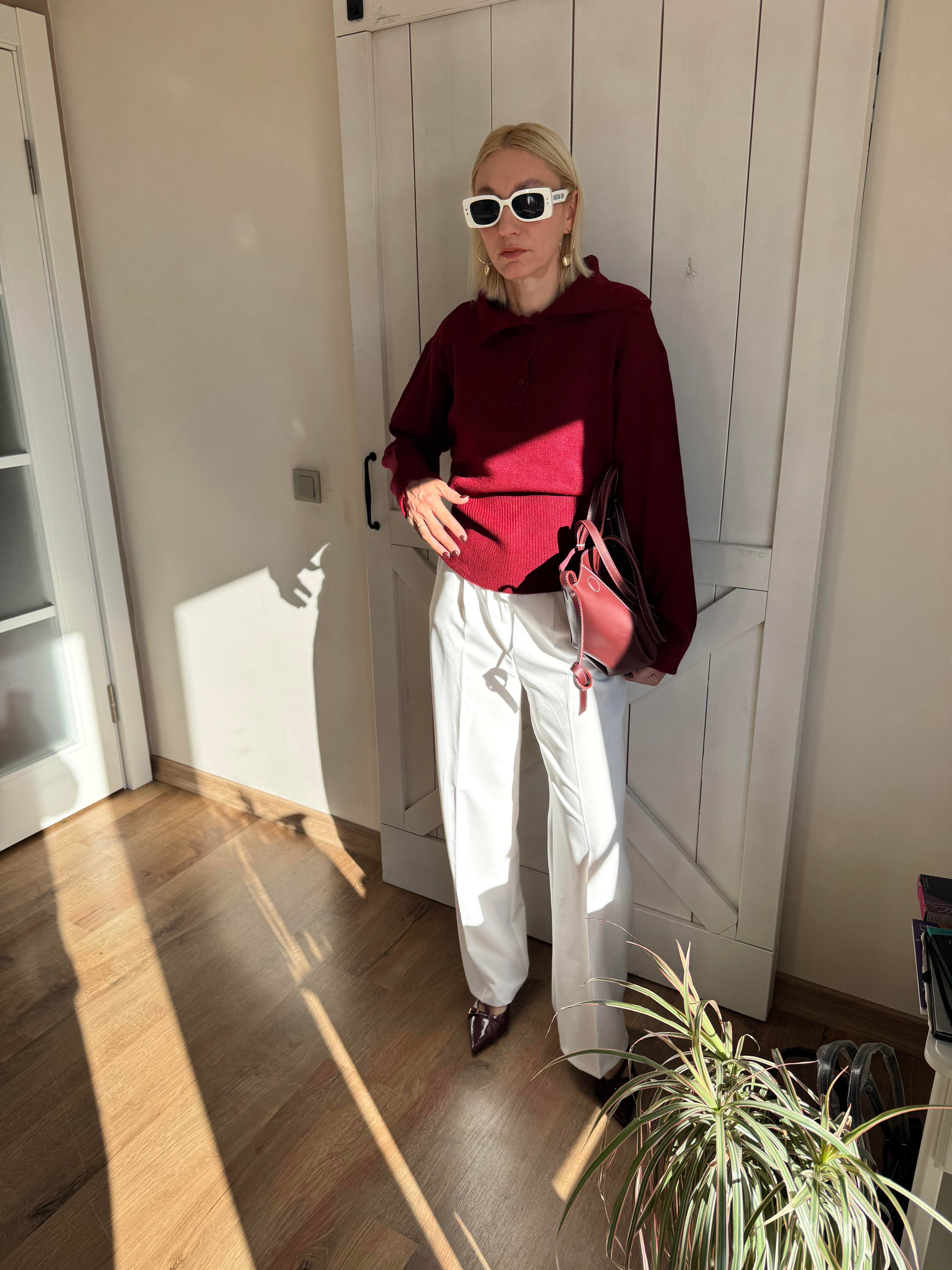 Zr Beyaz Palazzo Pantolon