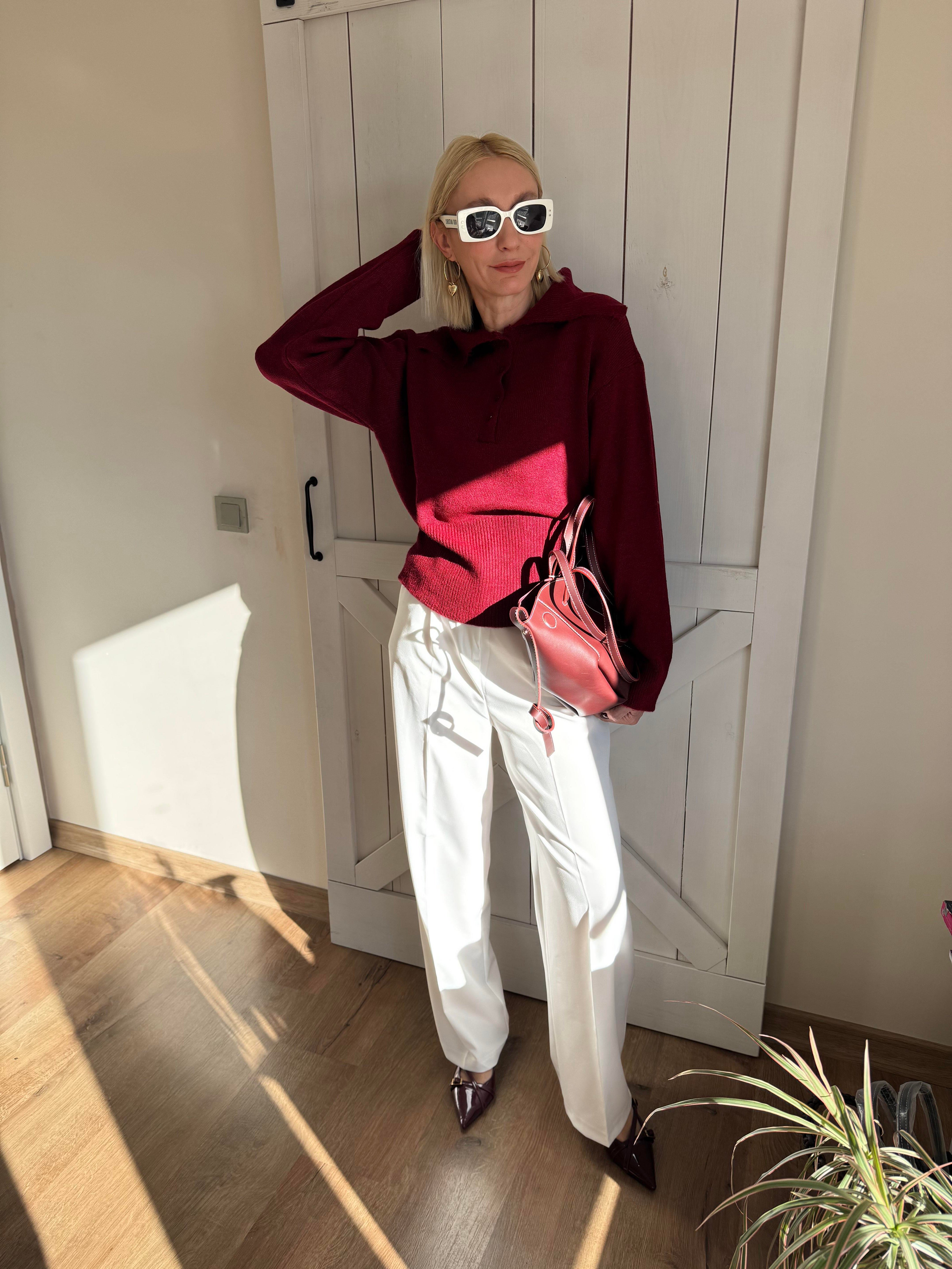 Zr Beyaz Palazzo Pantolon