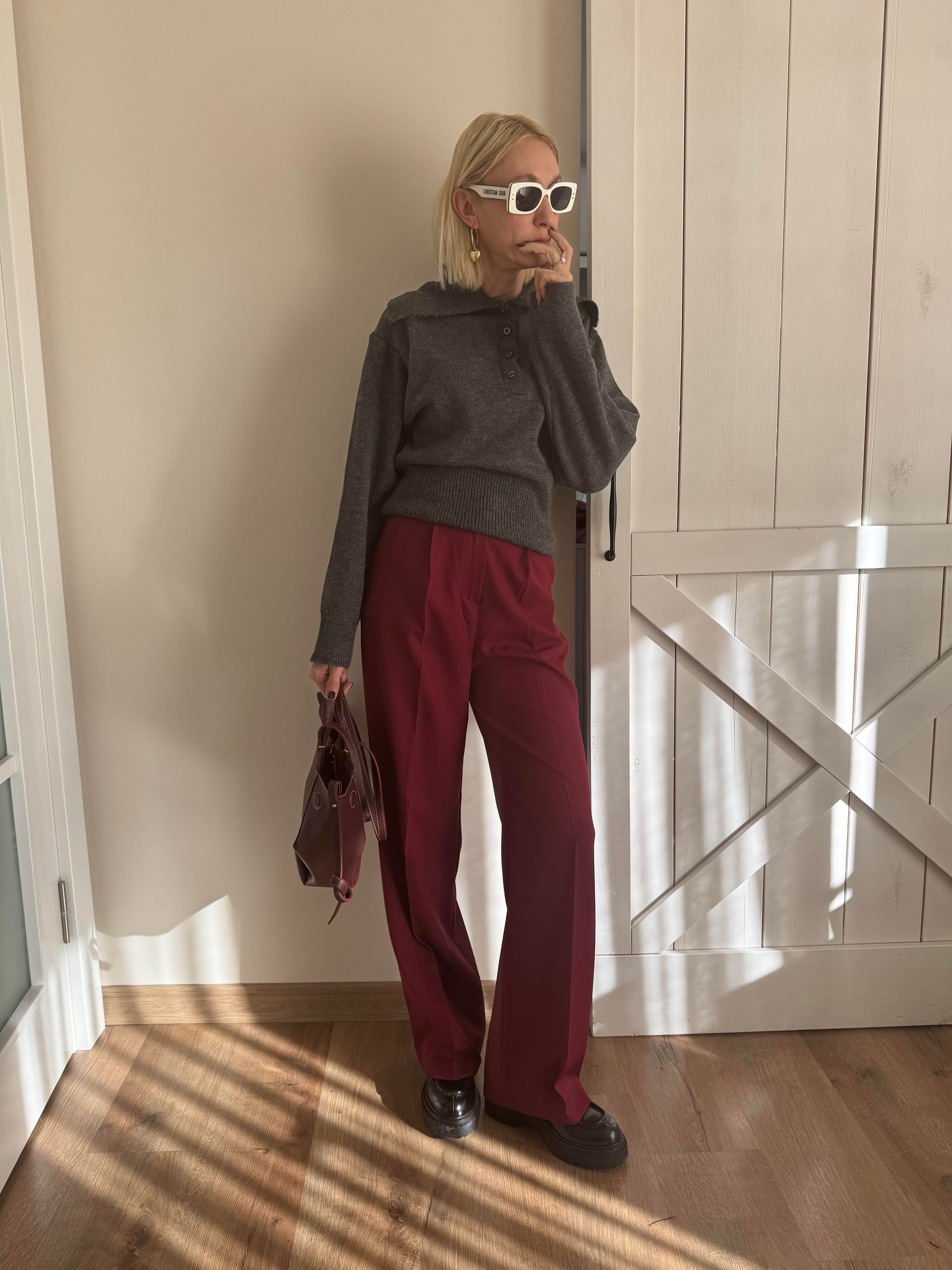 Zr Bordo Palazzo Pantolon