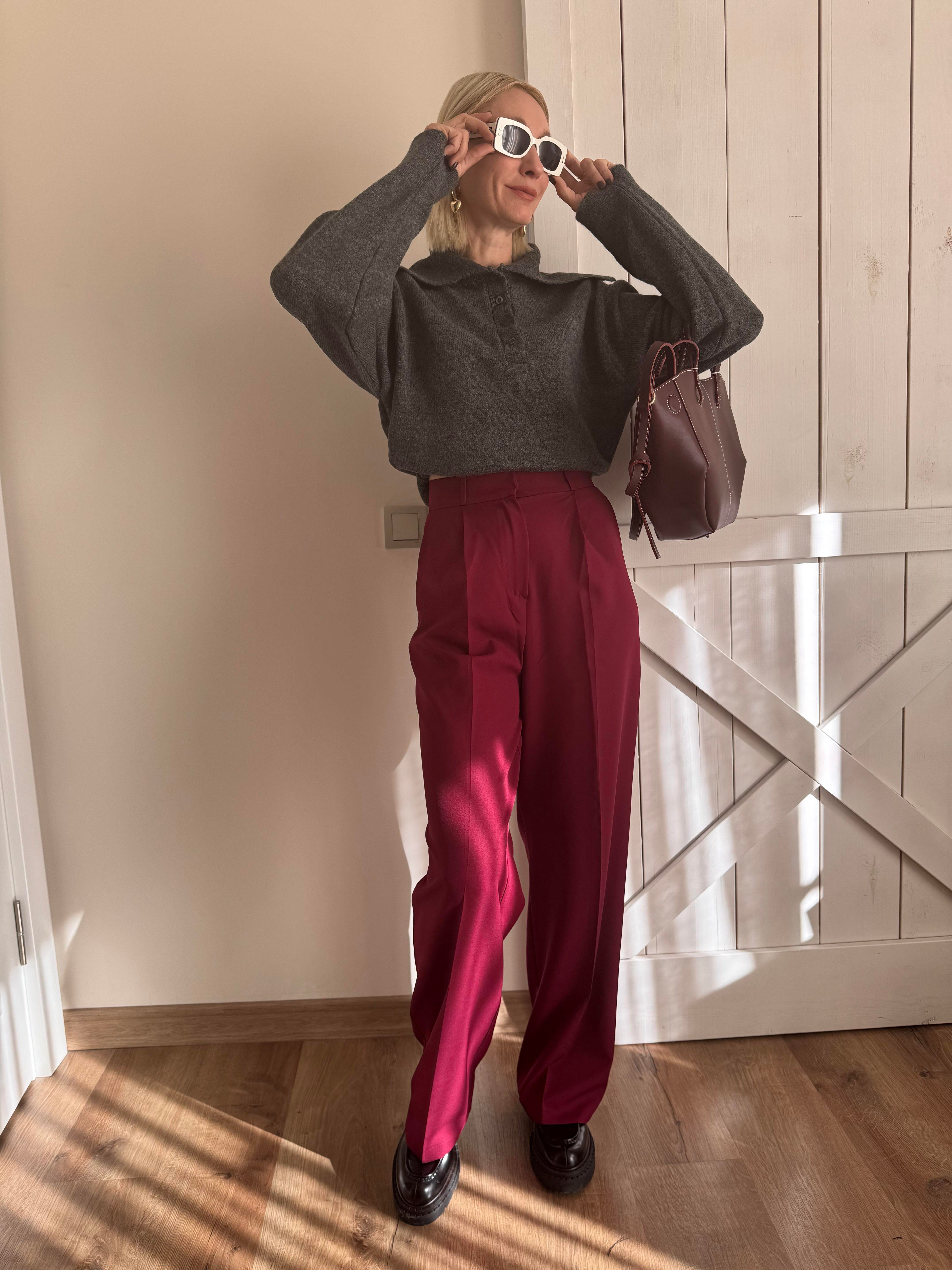 Zr Bordo Palazzo Pantolon