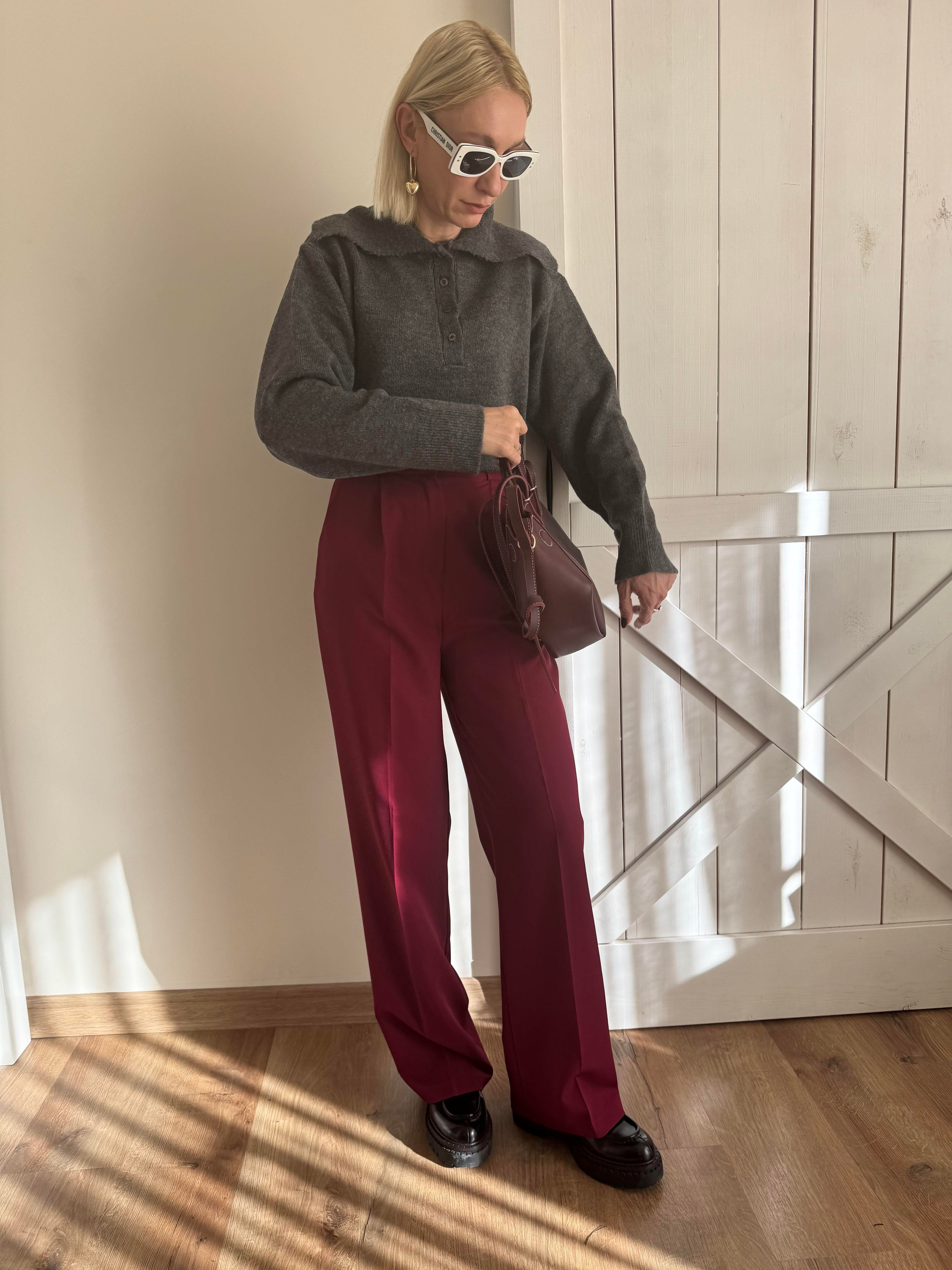 Zr Bordo Palazzo Pantolon