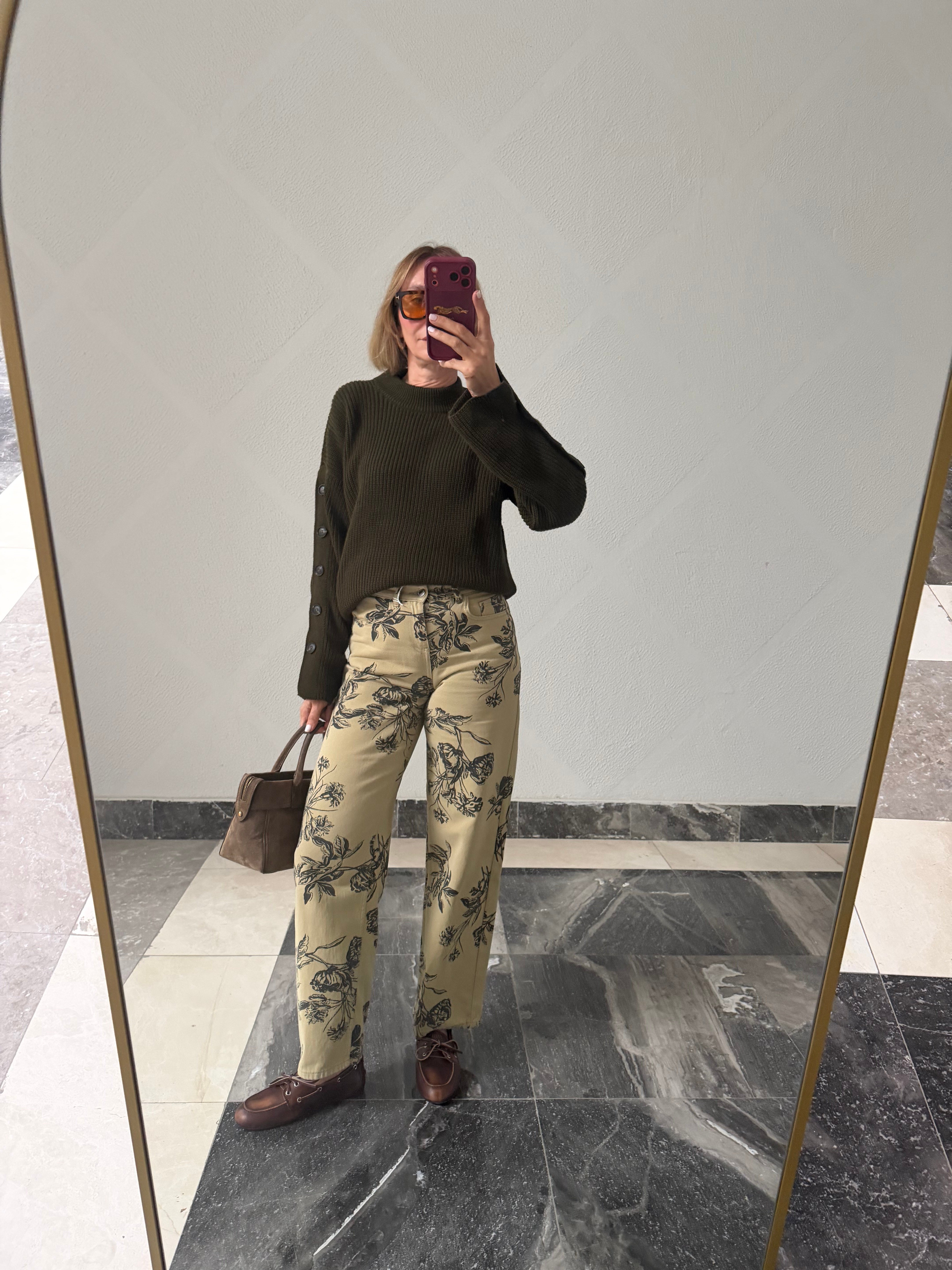 Zr Çiçek Desenli Denim