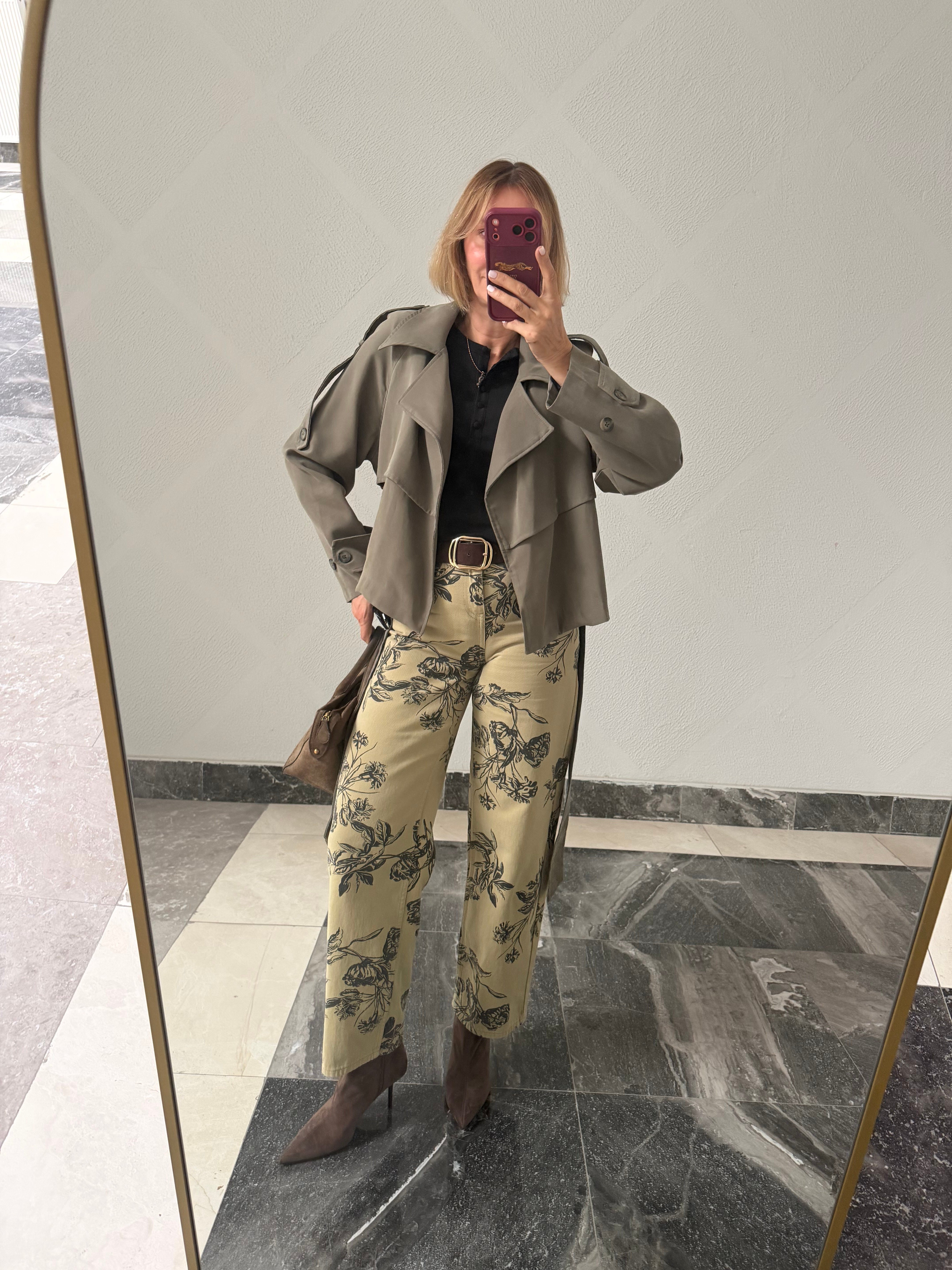 Zr Çiçek Desenli Denim