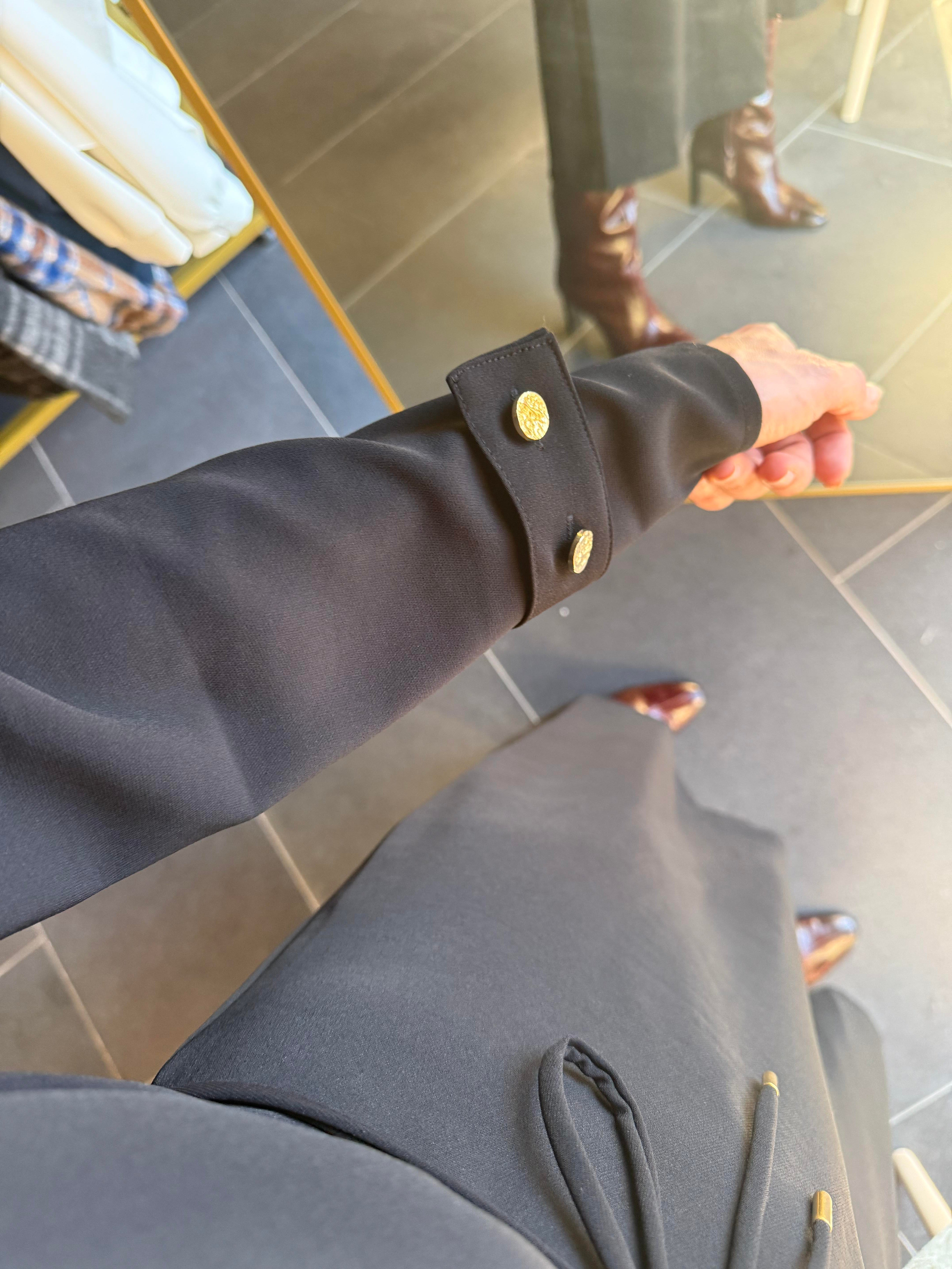 Zr Crepe Midi Elbise Siyah