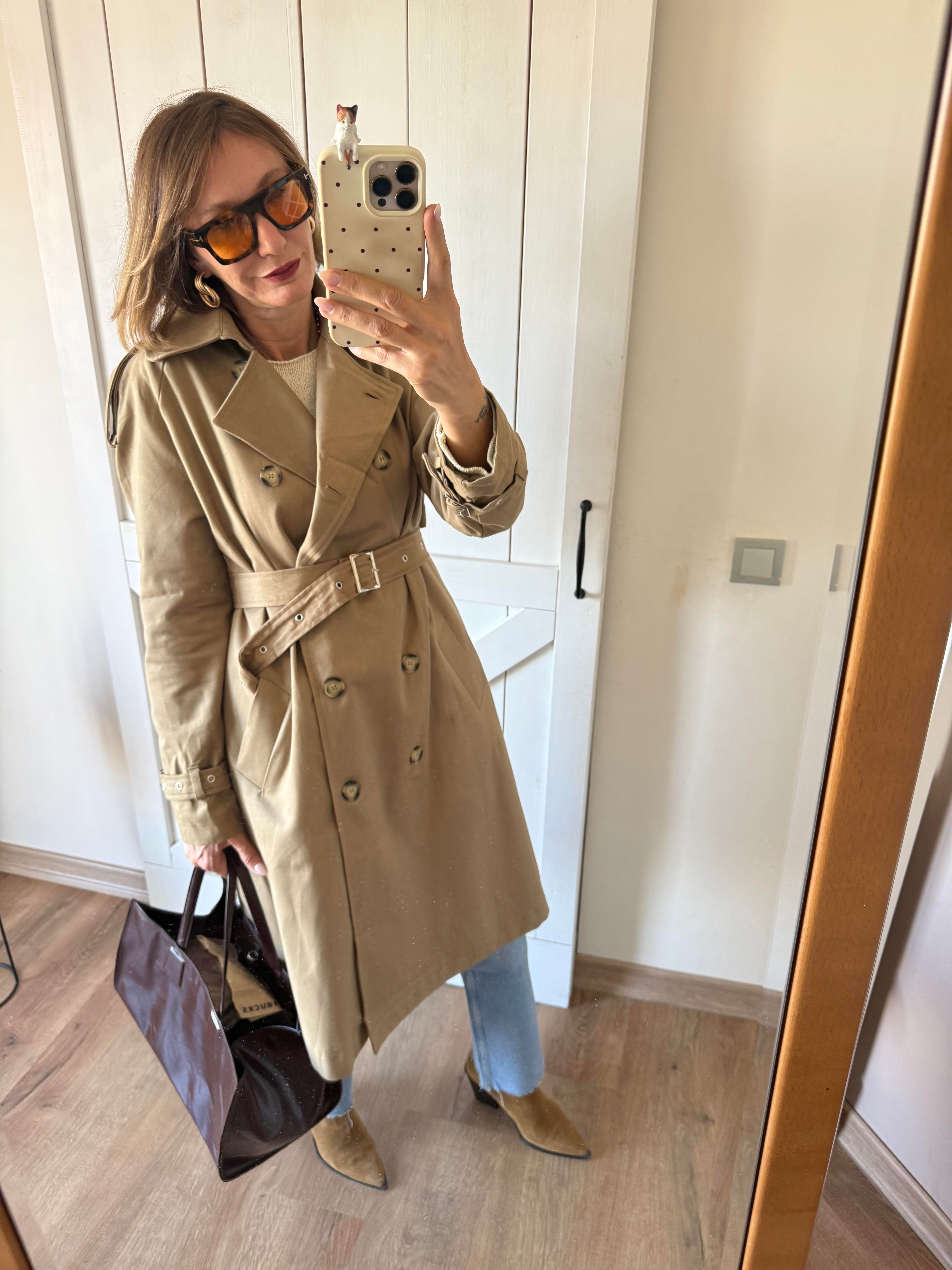 Zr Gabardin Kumaş Bej Trençkot