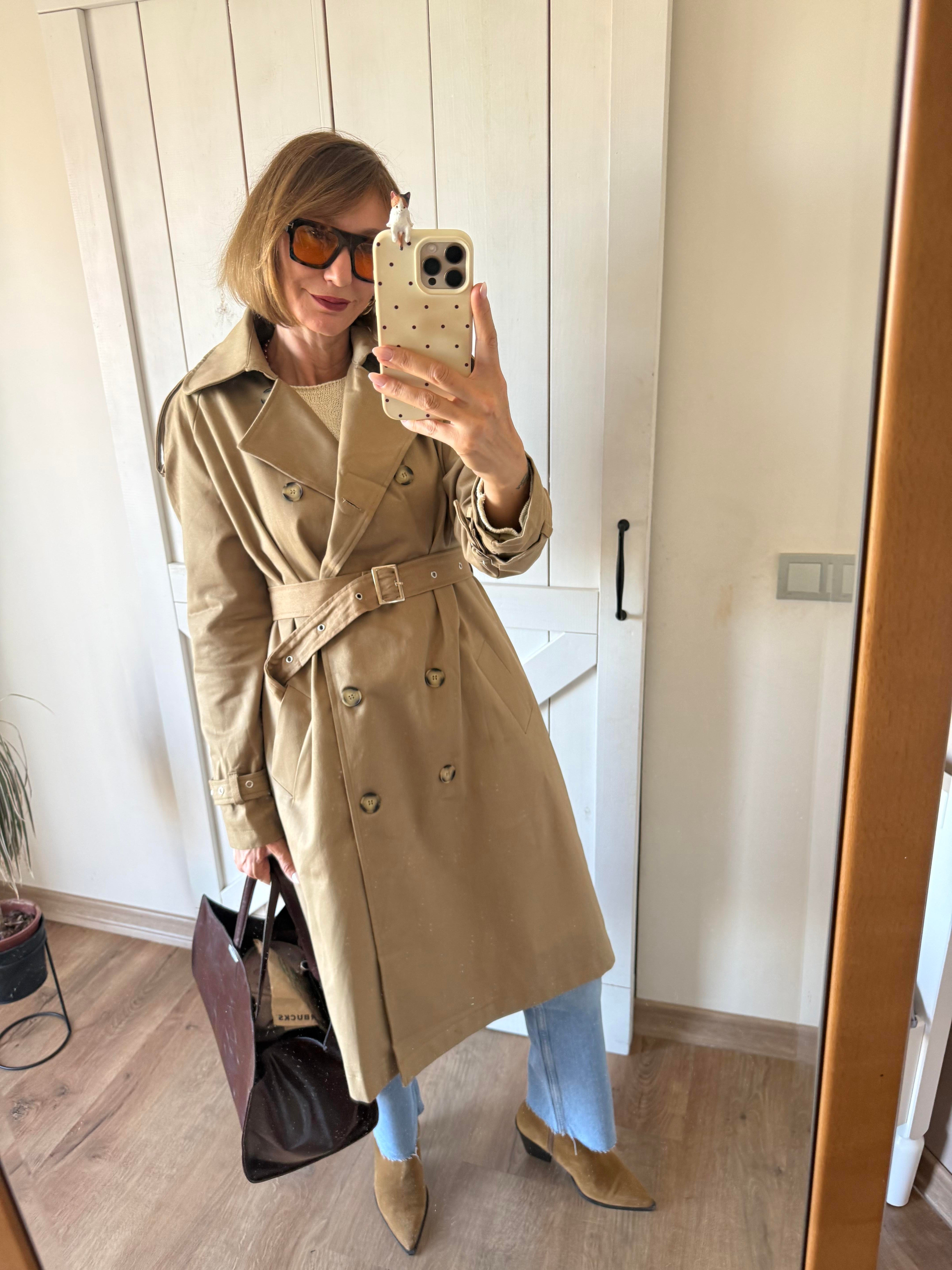 Zr Gabardin Kumaş Bej Trençkot