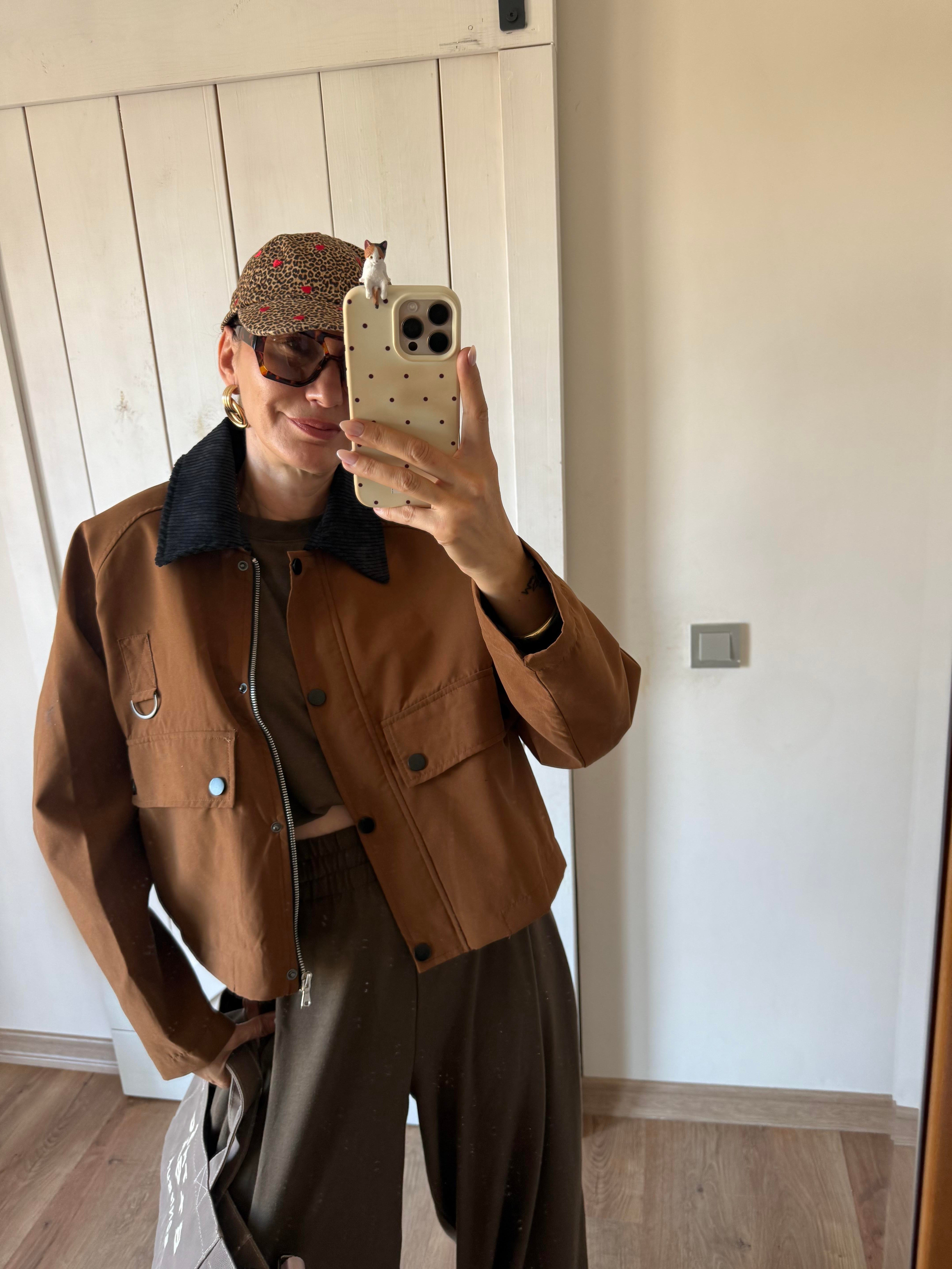 Zr Kahve Yaka Detaylı Ceket