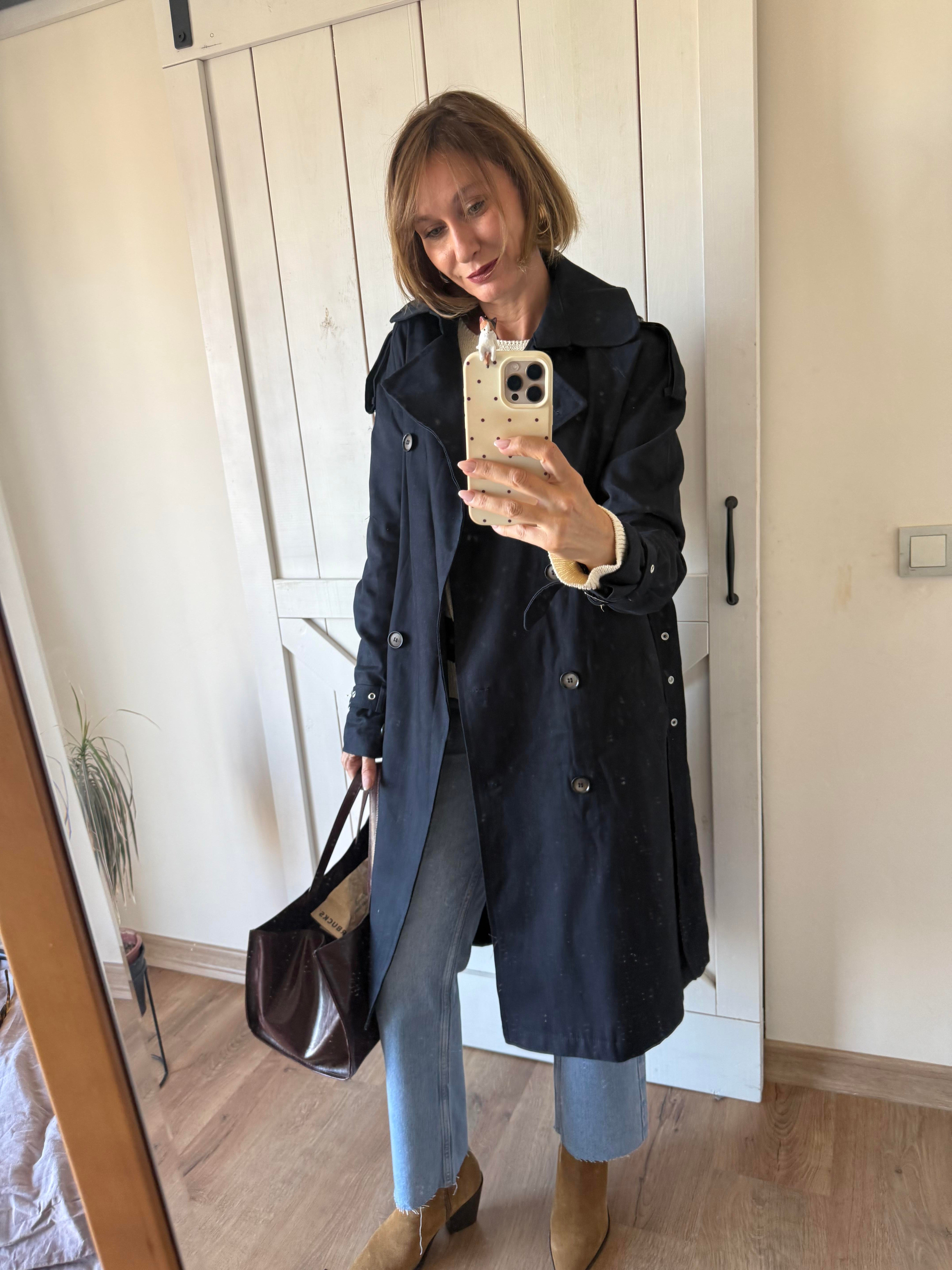 Zr Lacivert Gabardin Kumaş Trençkot