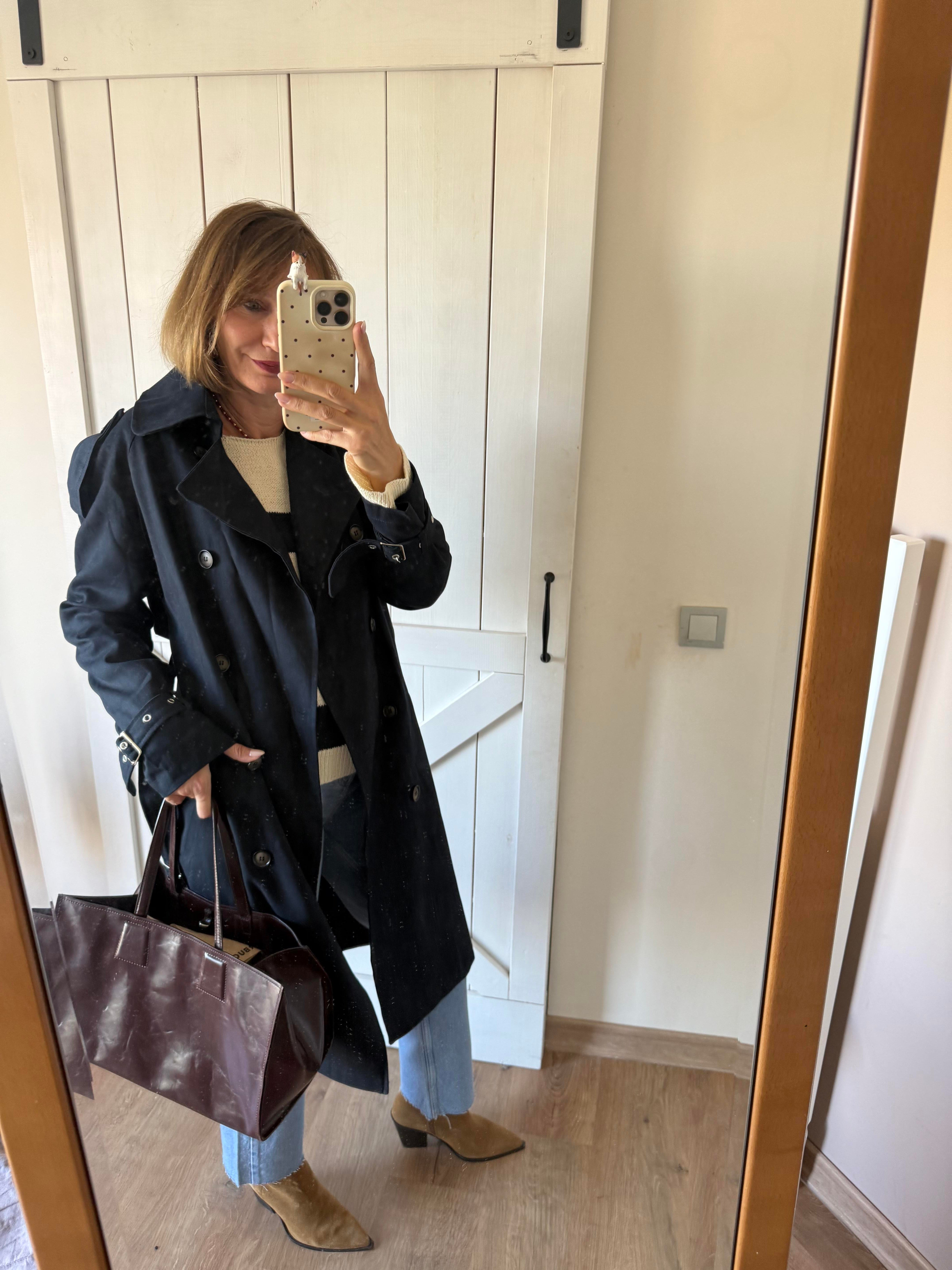 Zr Lacivert Gabardin Kumaş Trençkot