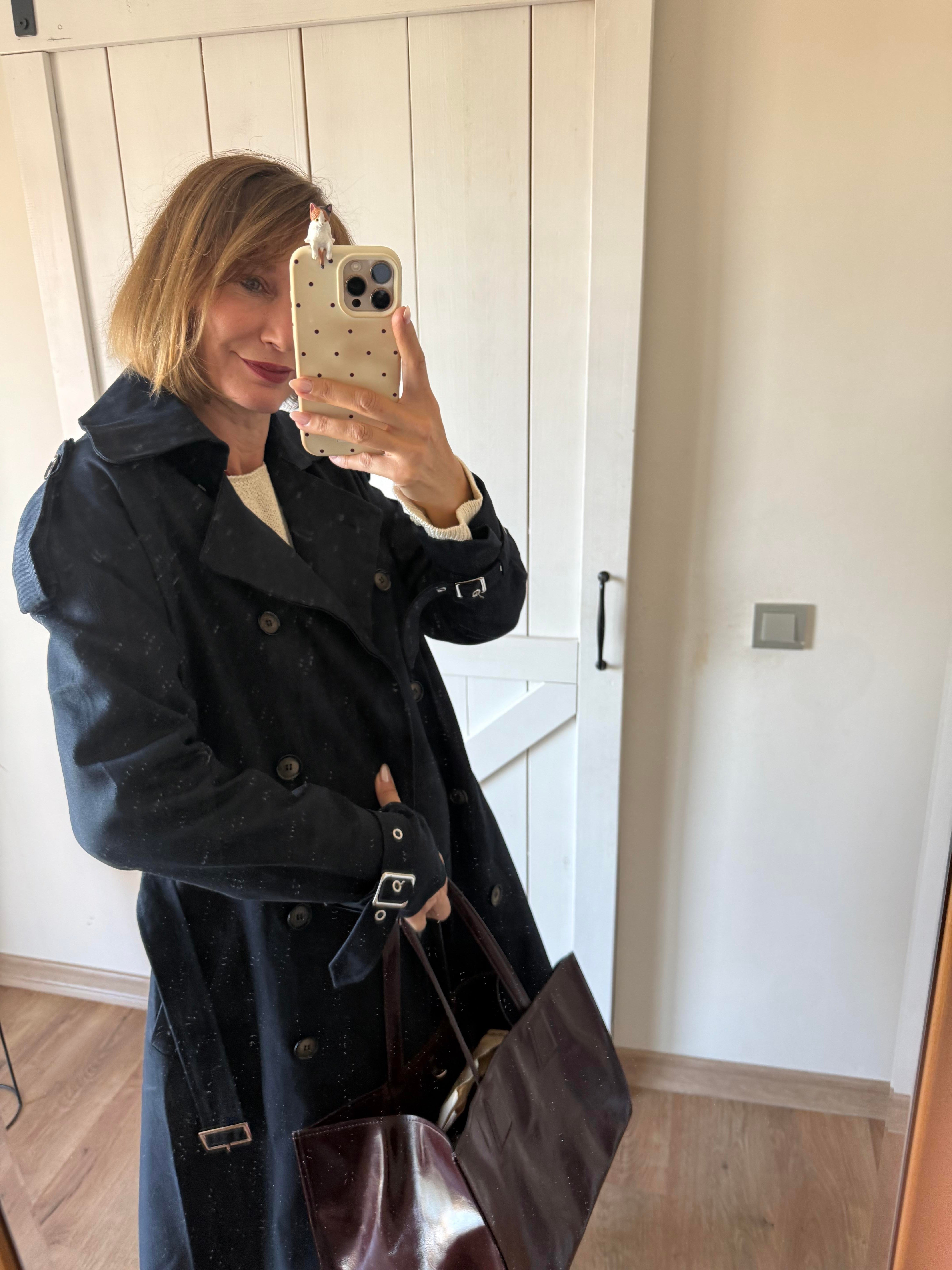 Zr Lacivert Gabardin Kumaş Trençkot