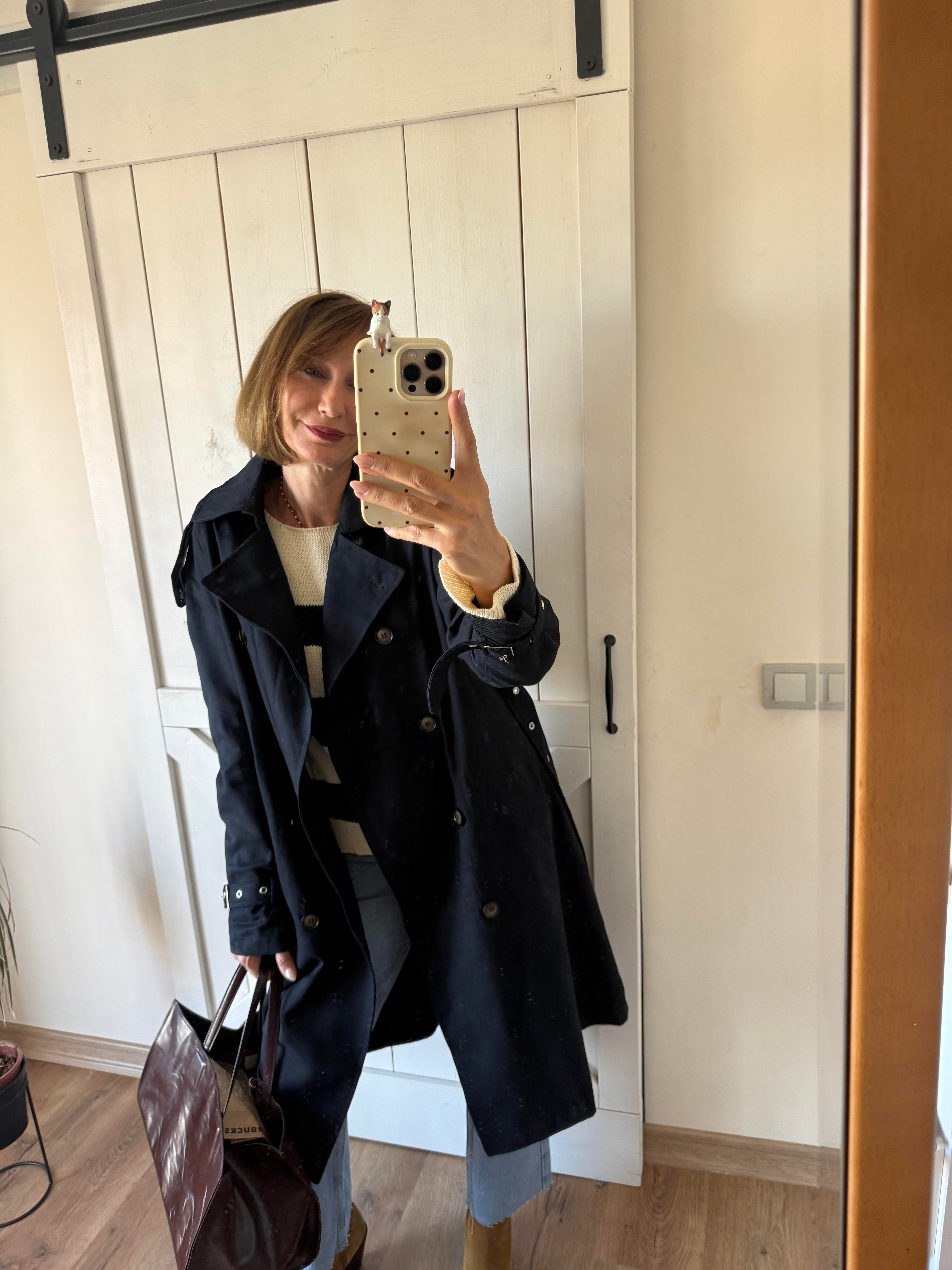 Zr Lacivert Gabardin Kumaş Trençkot