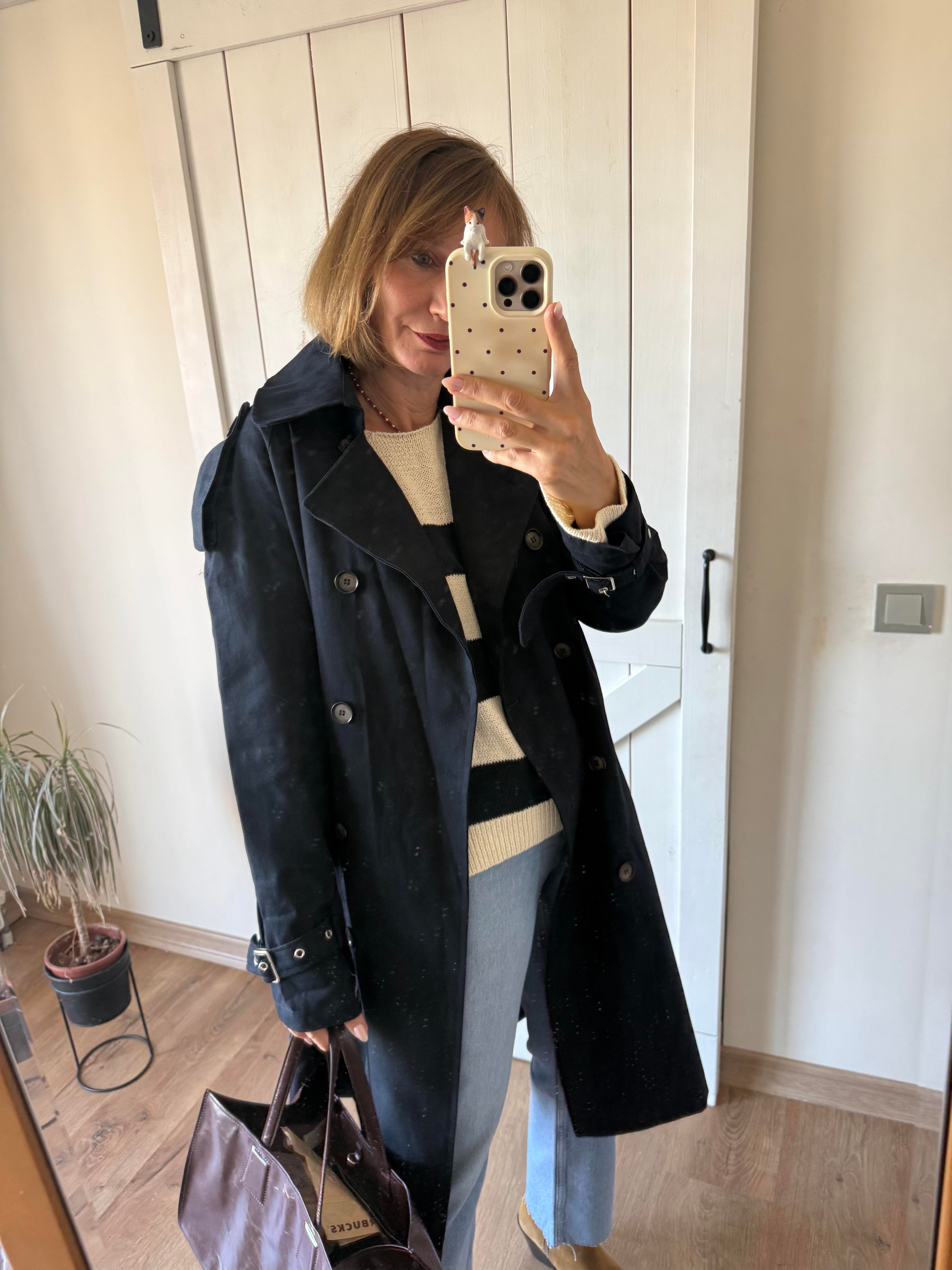 Zr Lacivert Gabardin Kumaş Trençkot