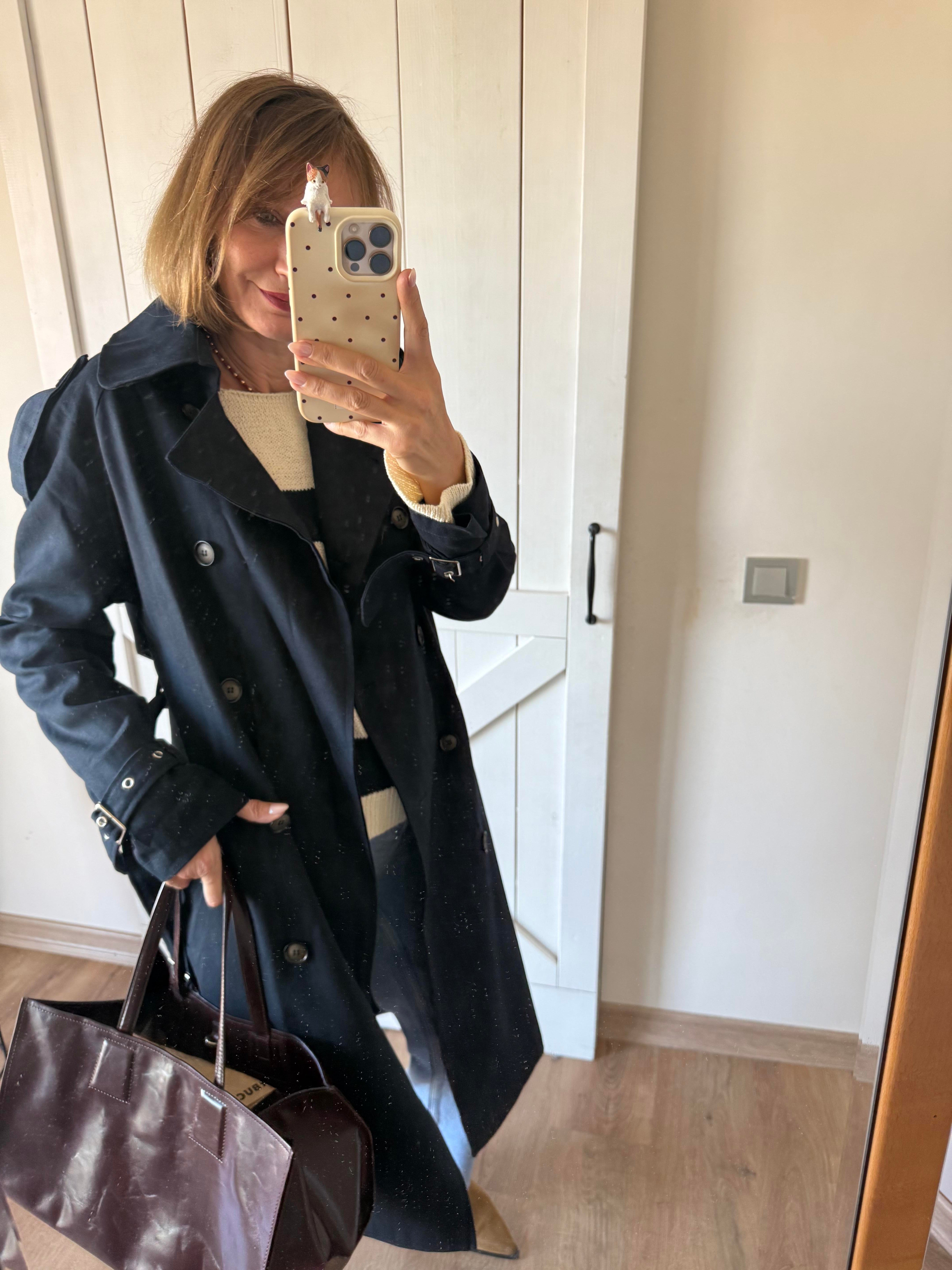 Zr Lacivert Gabardin Kumaş Trençkot