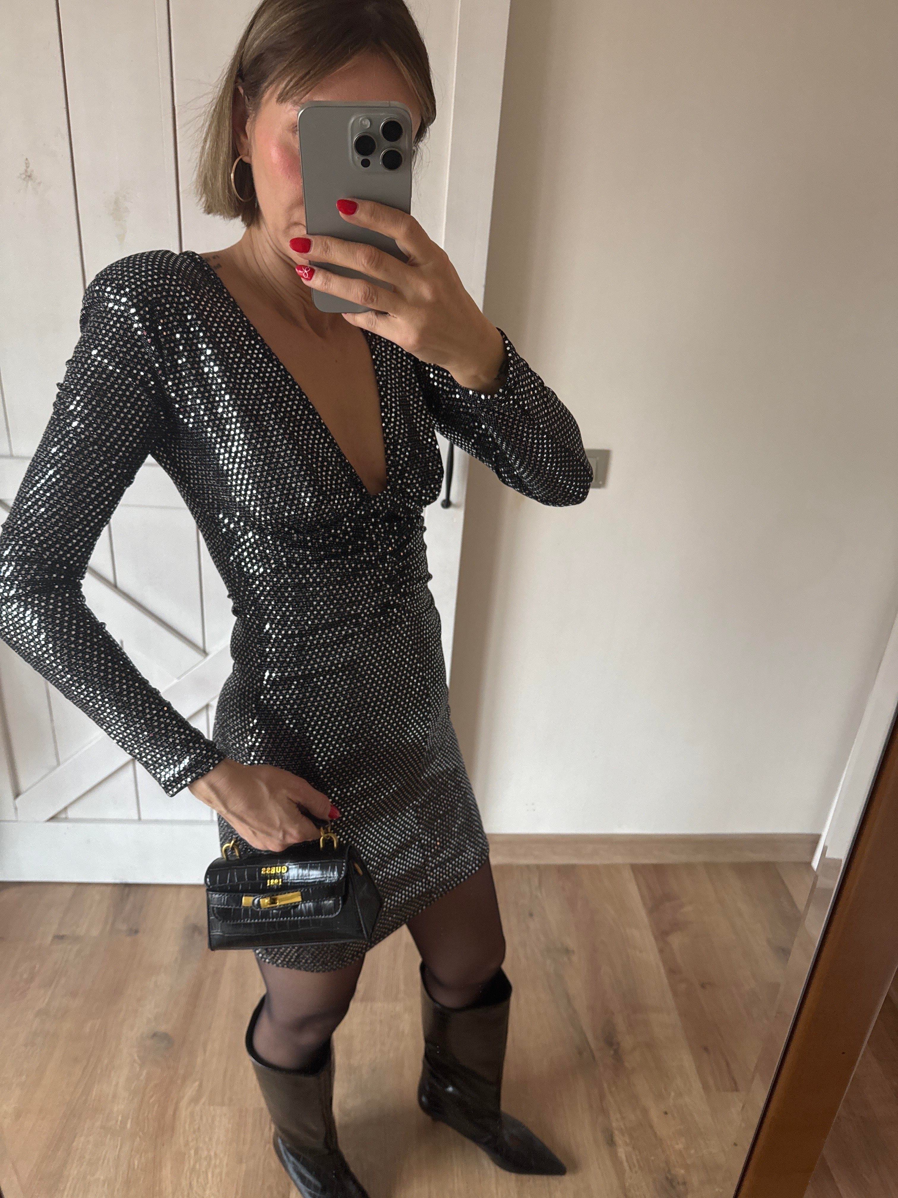 Zr Midnight Gri Pullu Elbise