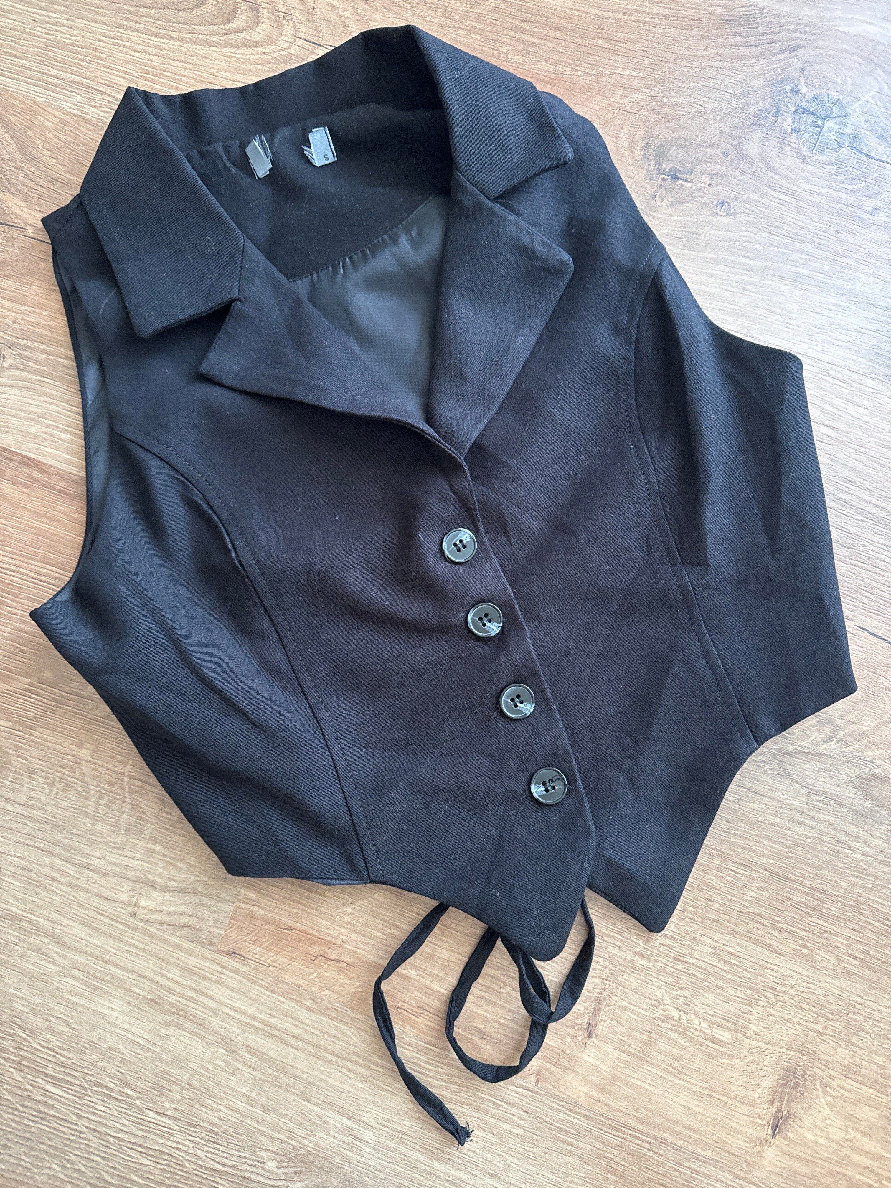 Zr Siyah Arkası Bağlamalı Yelek