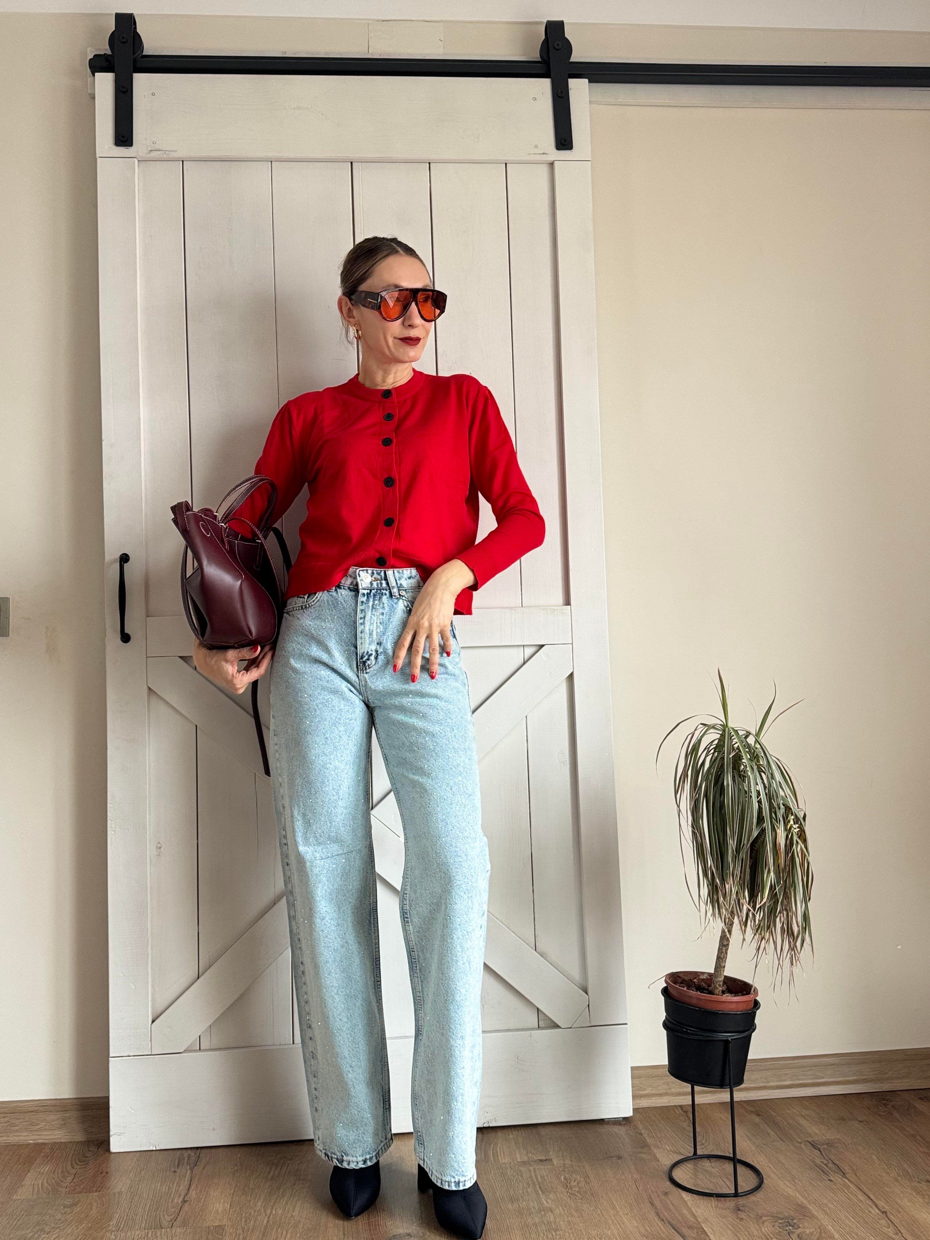 Zr Taşlı Kar Yıkama Jean