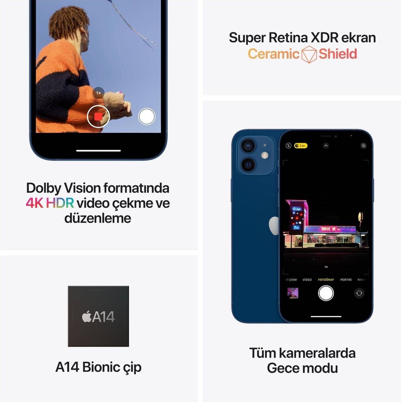 AppleApple iPhone 12 128 GB (Apple Türkiye Garantili) Siyah 128 GB