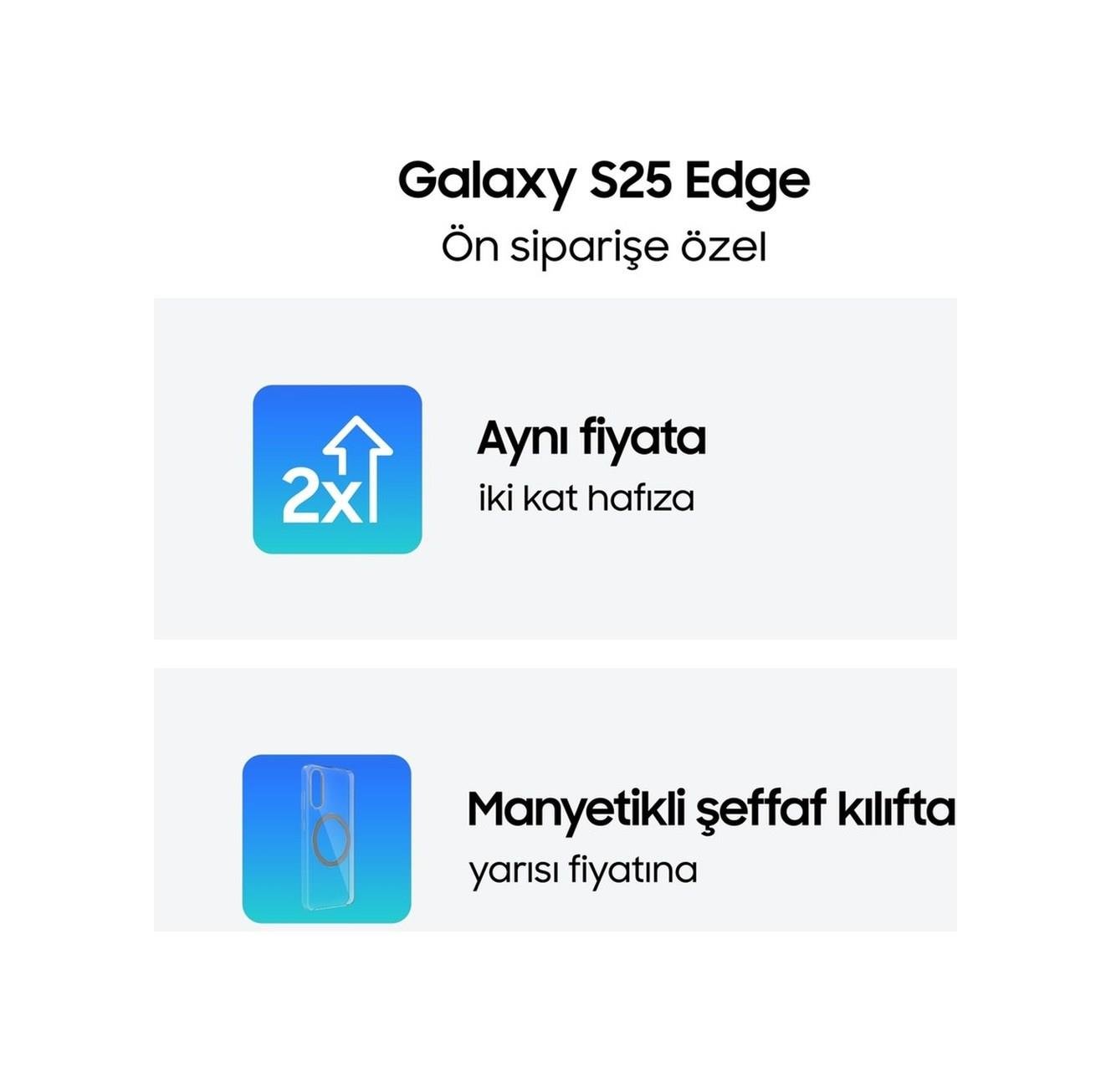 SamsungSamsung Galaxy S25 Edge 512 GB (Samsung Türkiye Garantili) Buz Mavisi 512 GB