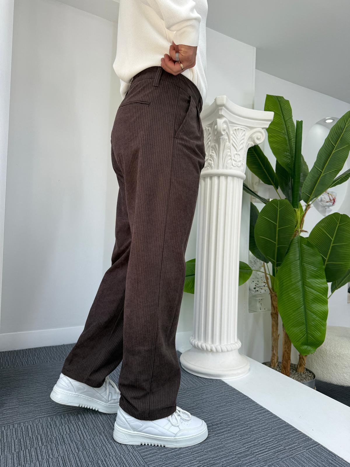 Acı Kahve LK Kadife Baggy Pantolon