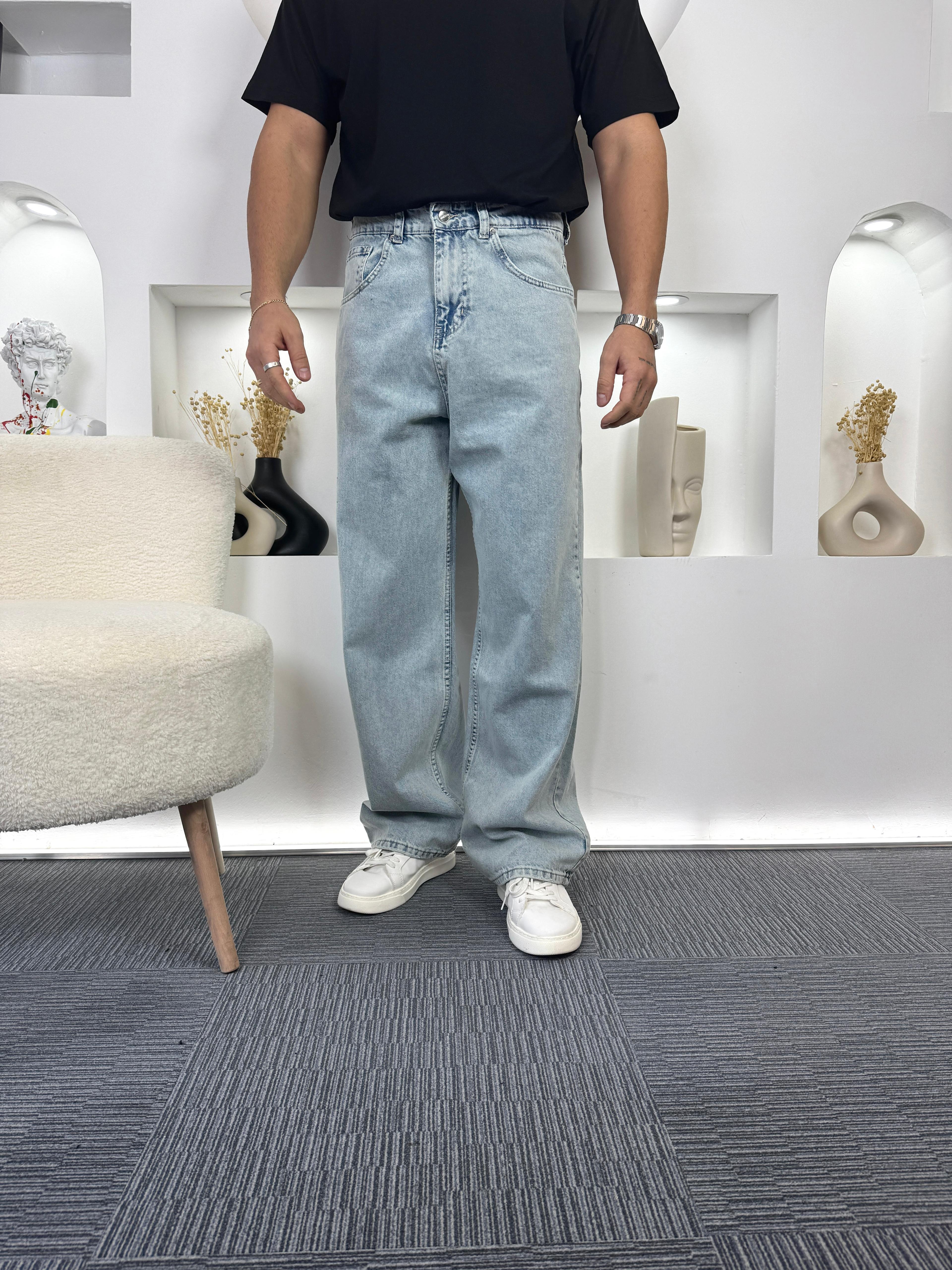 Açık Mavi Giesto Baggy Jean