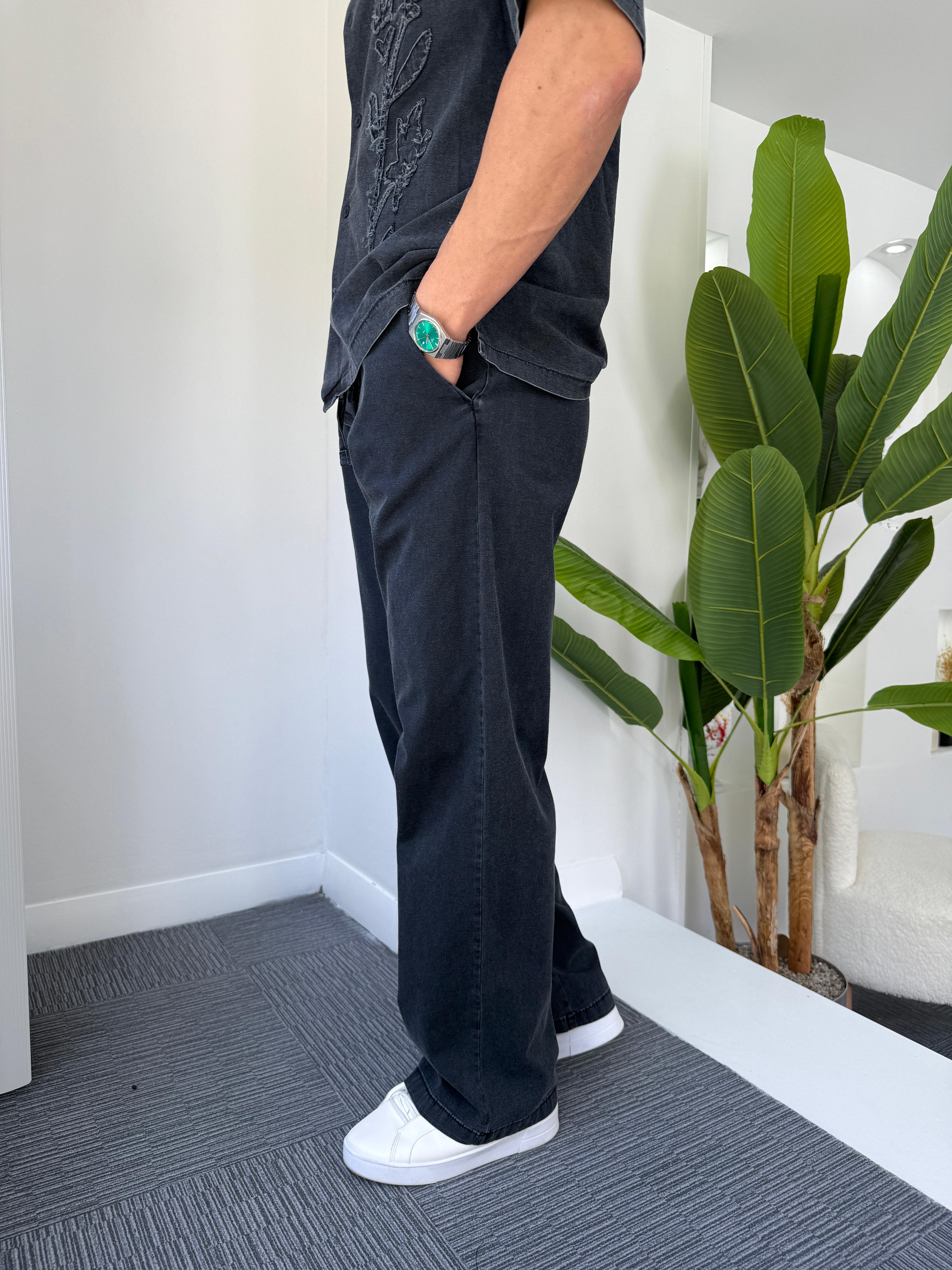 Antrasit Premium GG Yıkamalı Baggy Pantolon