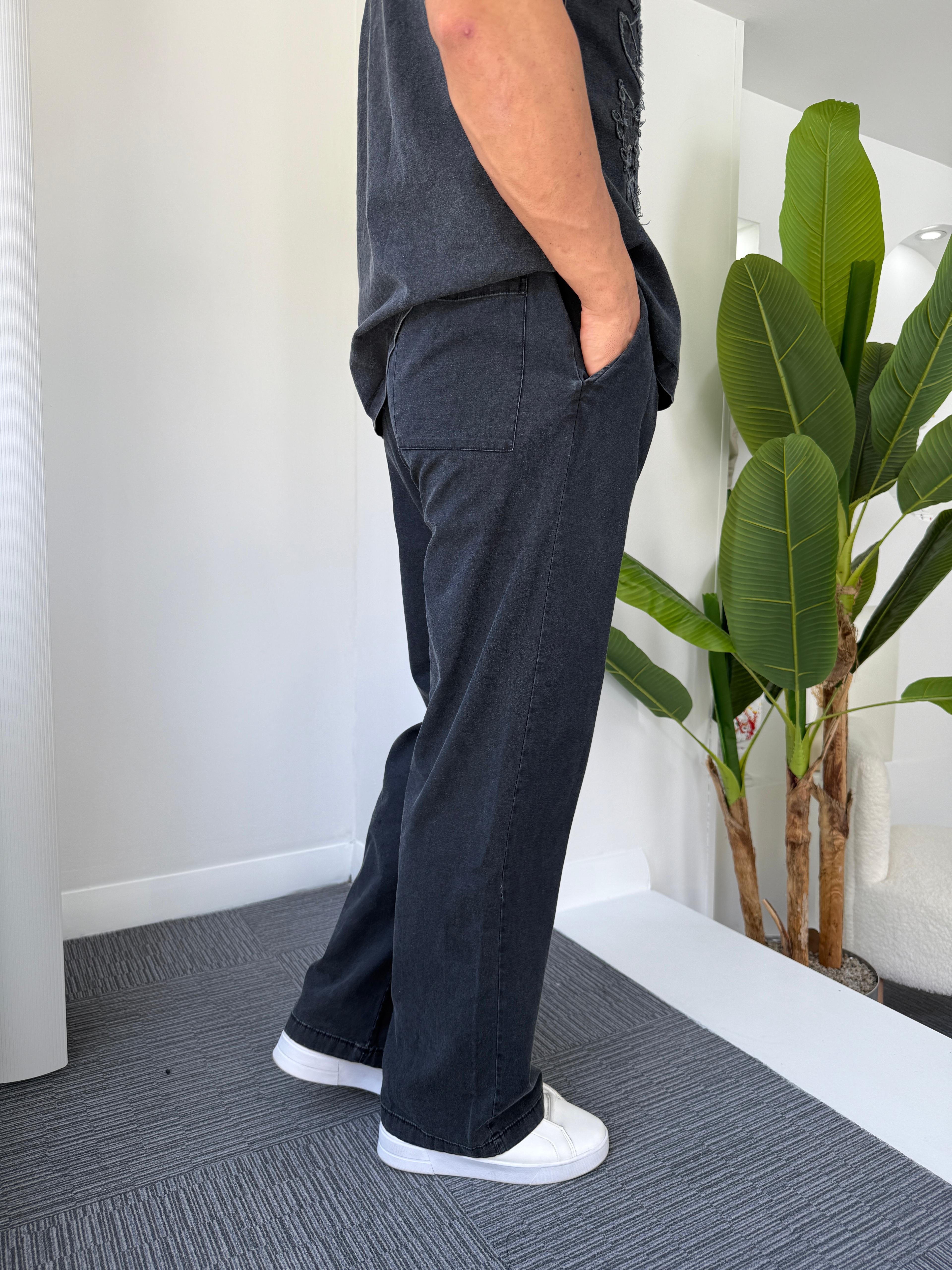 Antrasit Premium GG Yıkamalı Baggy Pantolon