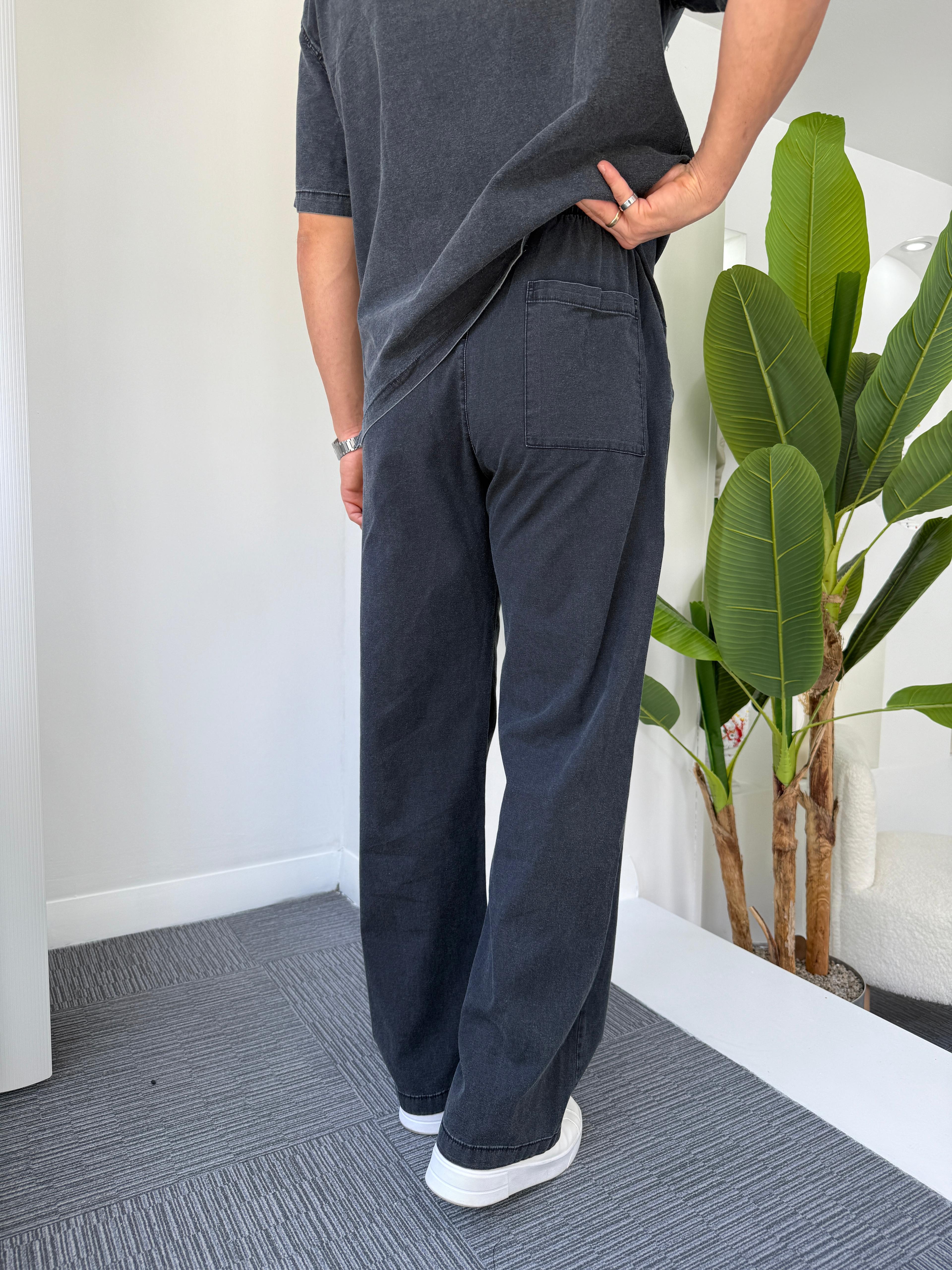 Antrasit Premium GG Yıkamalı Baggy Pantolon