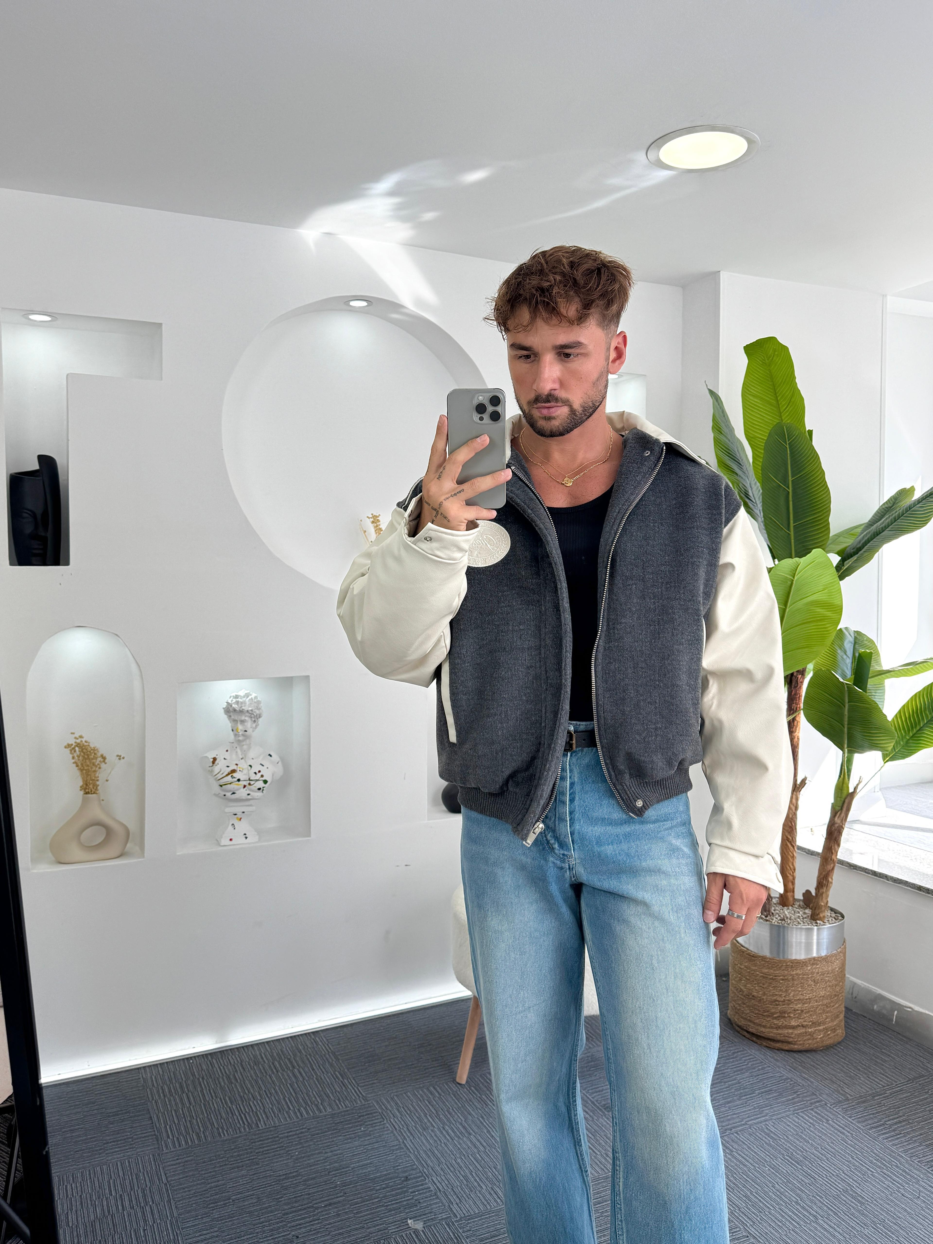 Bej Antrasit GG Moskowa Oversize Ceket