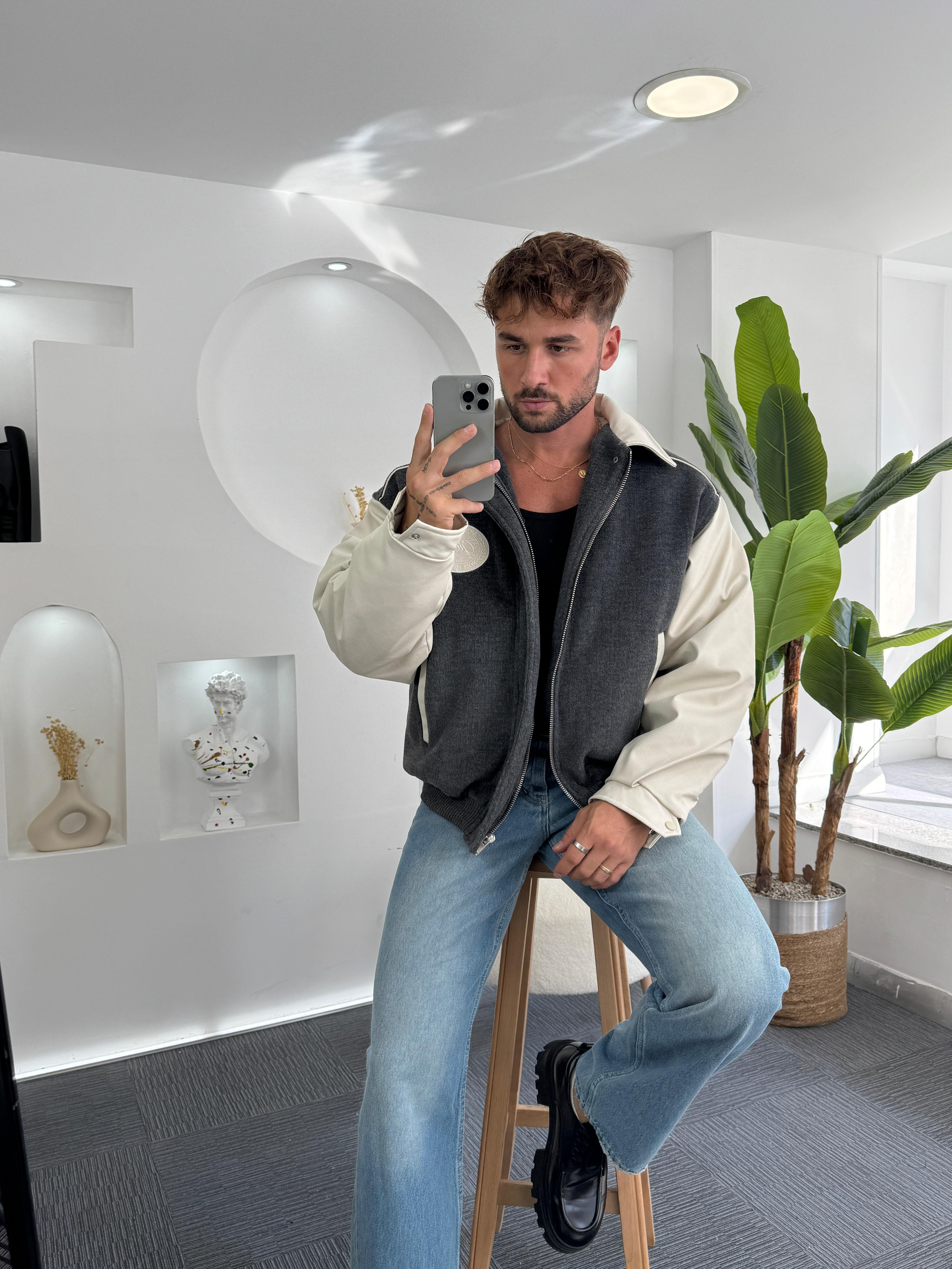 Bej Antrasit GG Moskowa Oversize Ceket