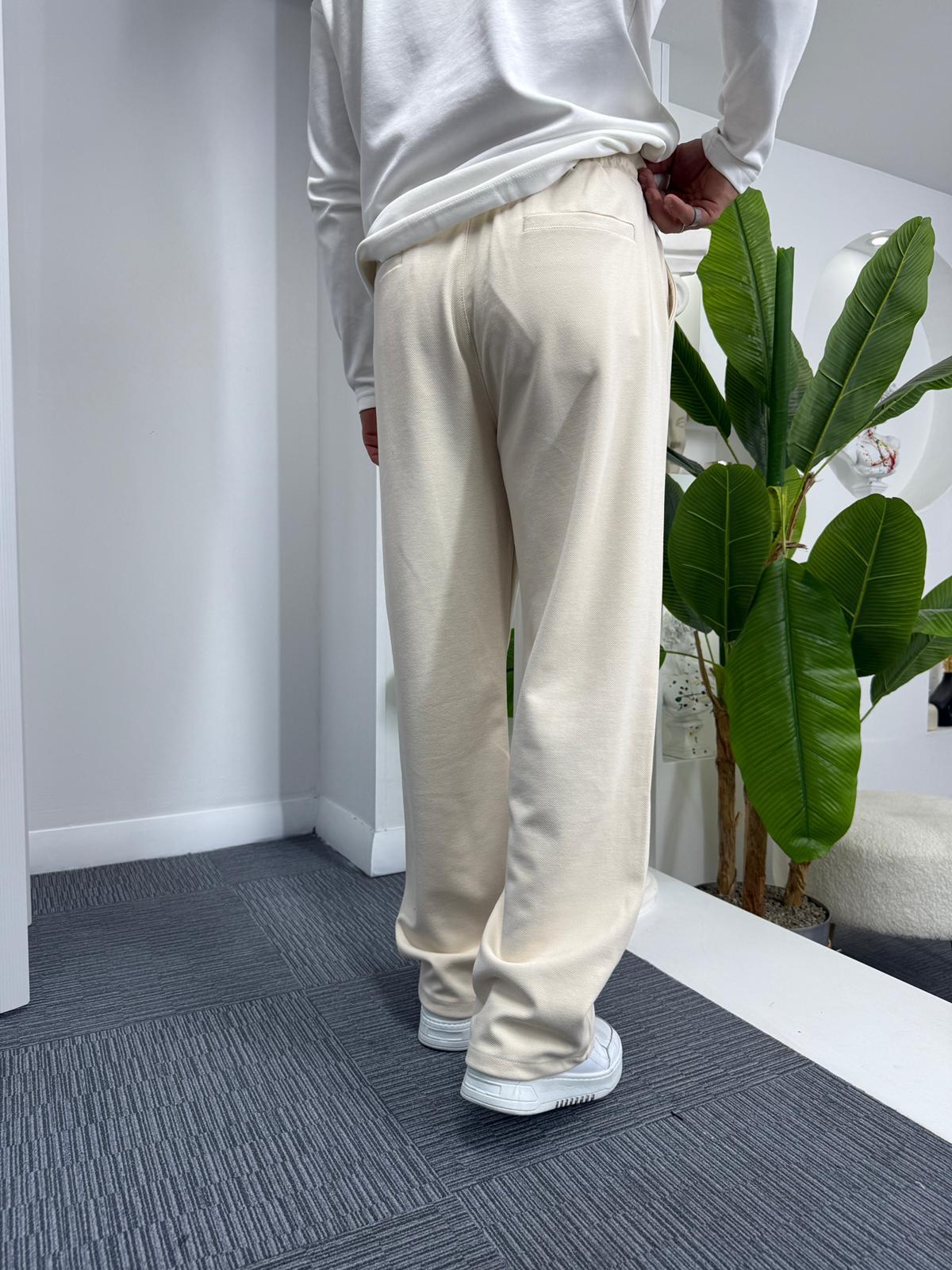 Bej GG Baggy Gabardin Pantolon