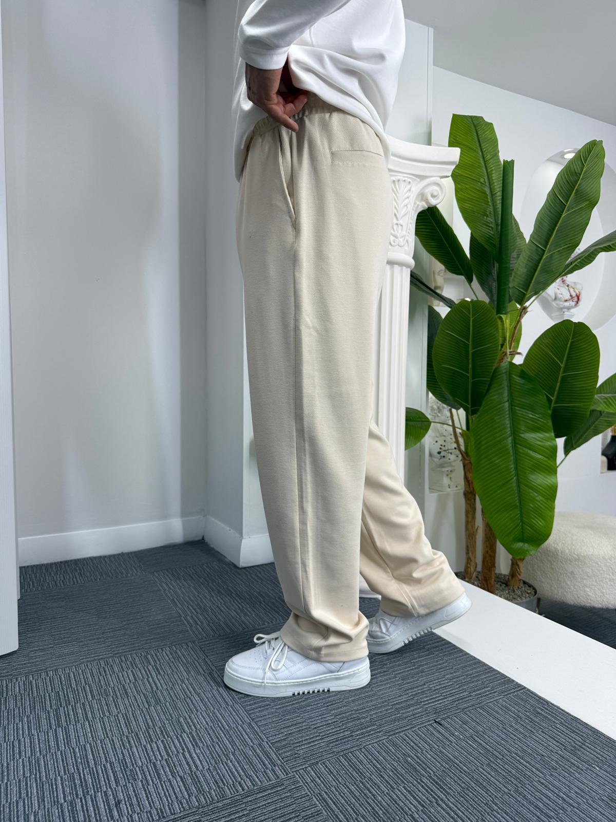 Bej GG Baggy Gabardin Pantolon
