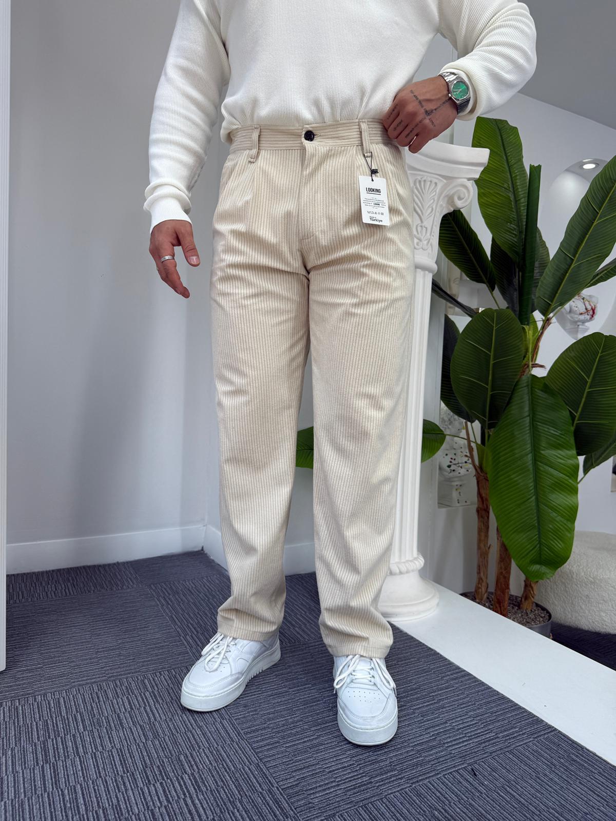 Bej LK Kadife Baggy Pantolon