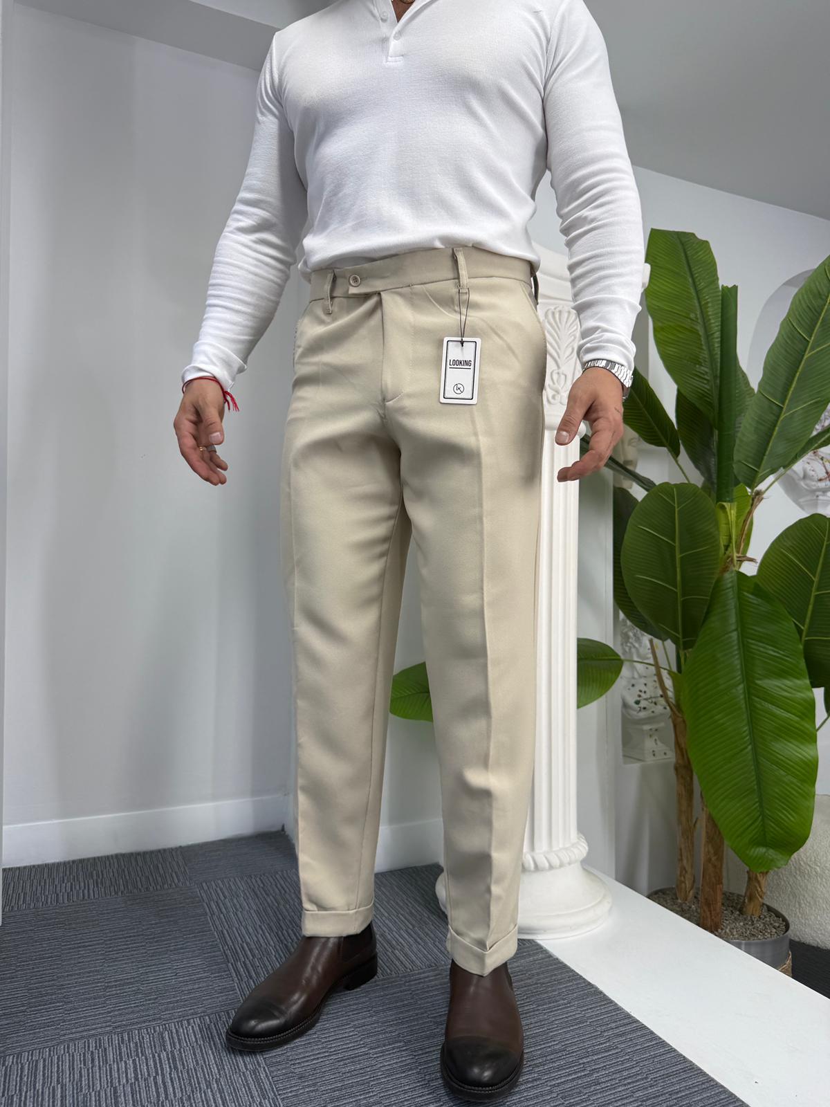 Bej LK Kışlık Duble Paça Pantolon