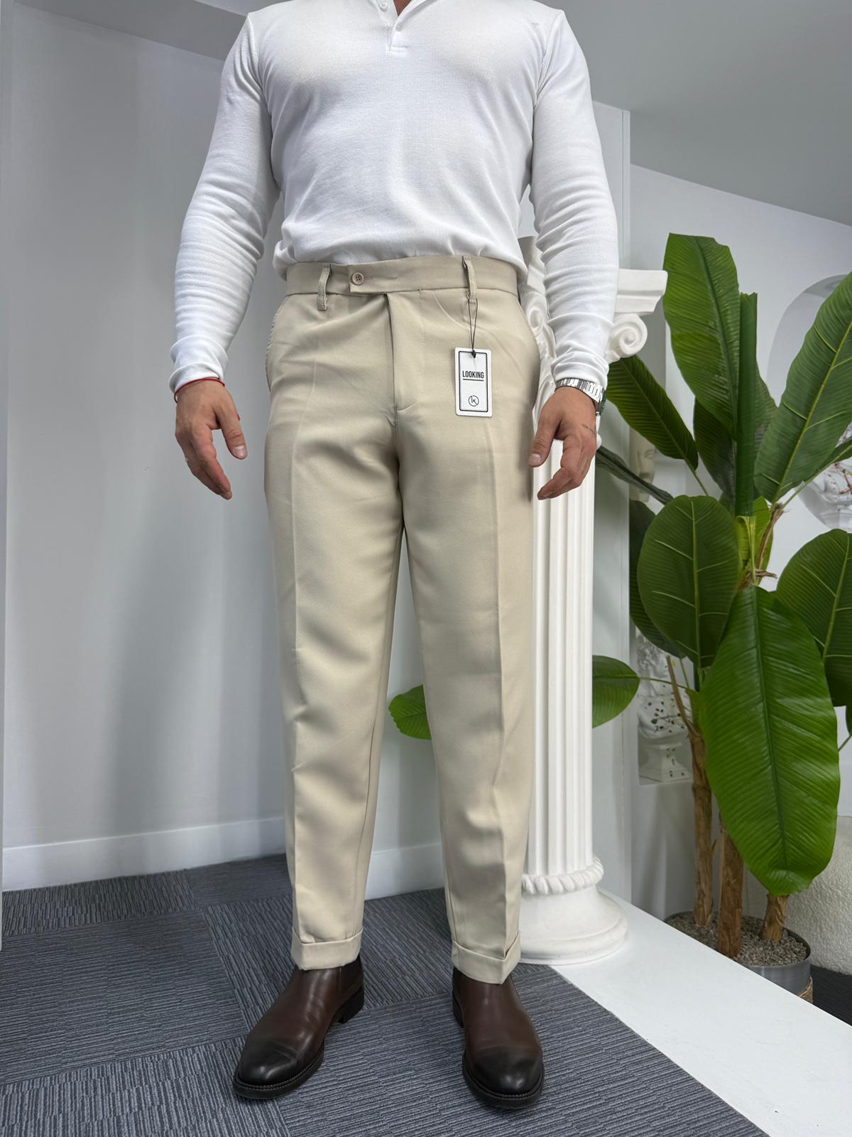 Bej LK Kışlık Duble Paça Pantolon