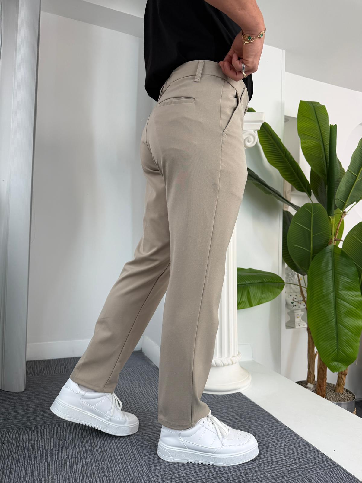 Bej Regular Kalıp LK Kumaş Pantolon