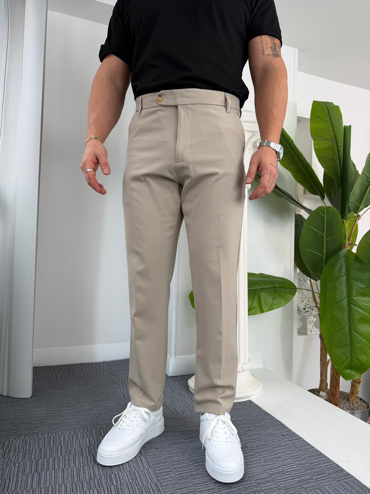 Bej Regular Kalıp LK Kumaş Pantolon