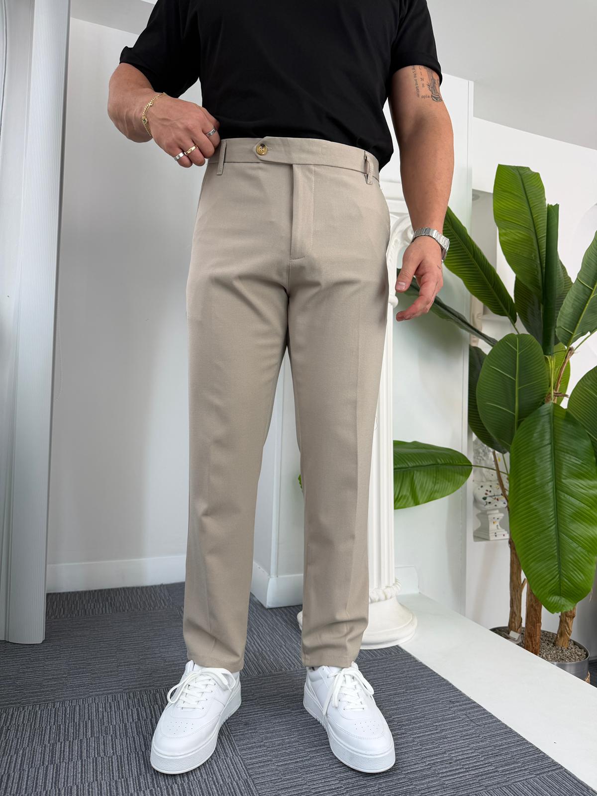 Bej Regular Kalıp LK Kumaş Pantolon
