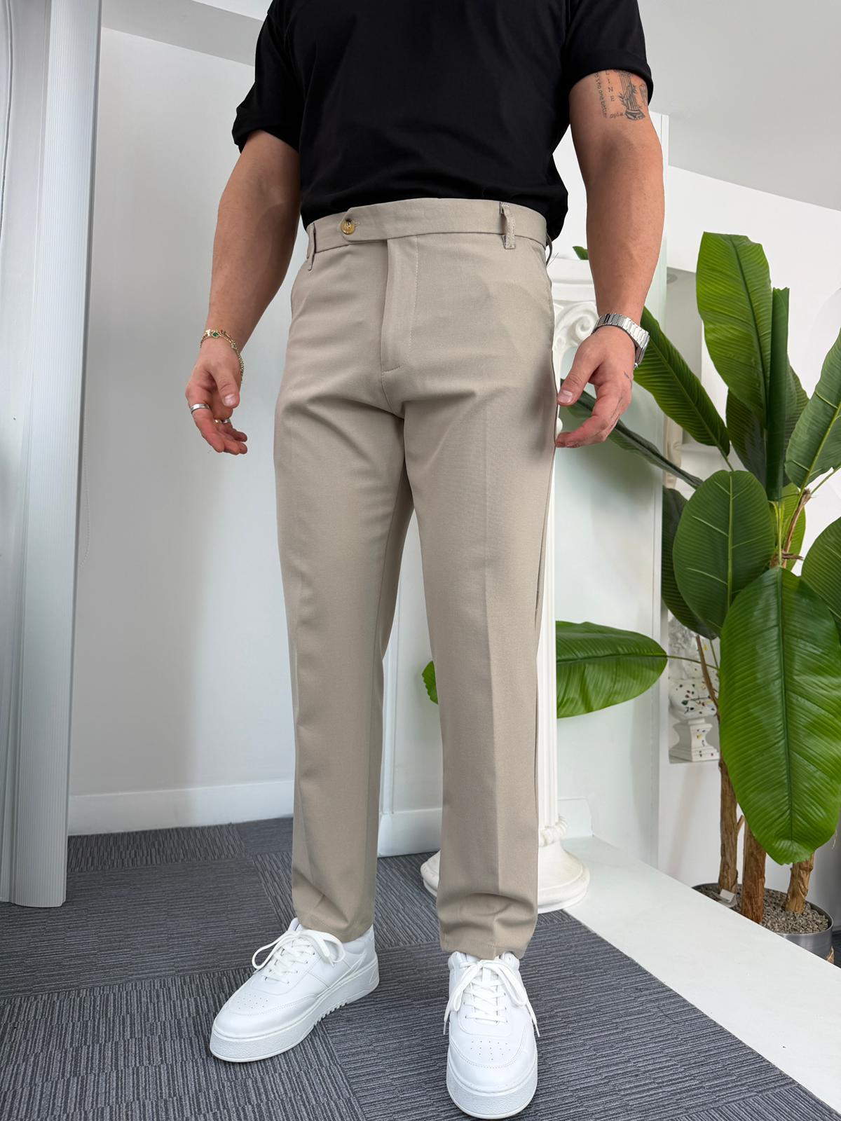 Bej Regular Kalıp LK Kumaş Pantolon