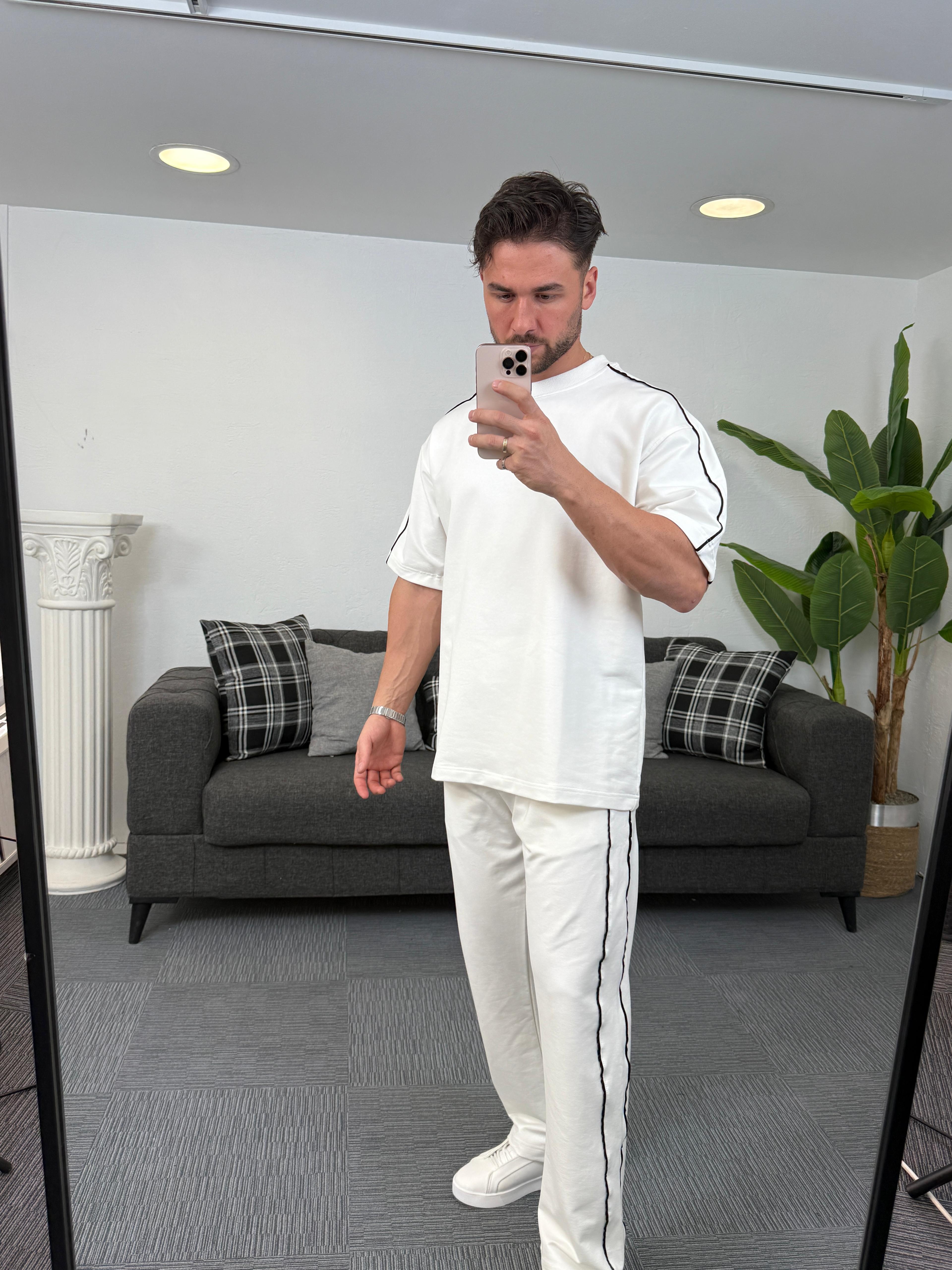 Beyaz 2 İplik RL Oversize Tshirt