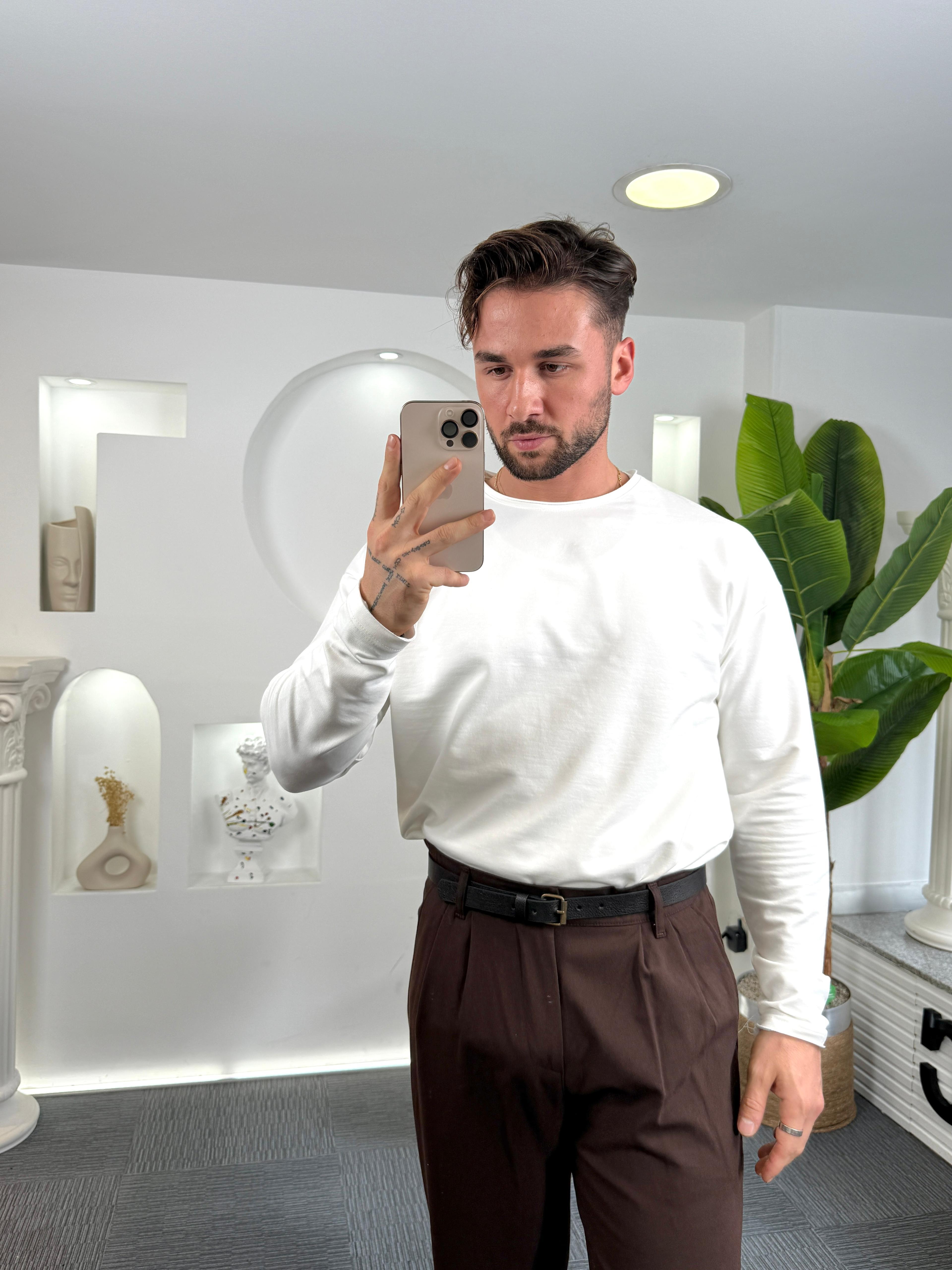 Beyaz Basic Regular Fit Badi