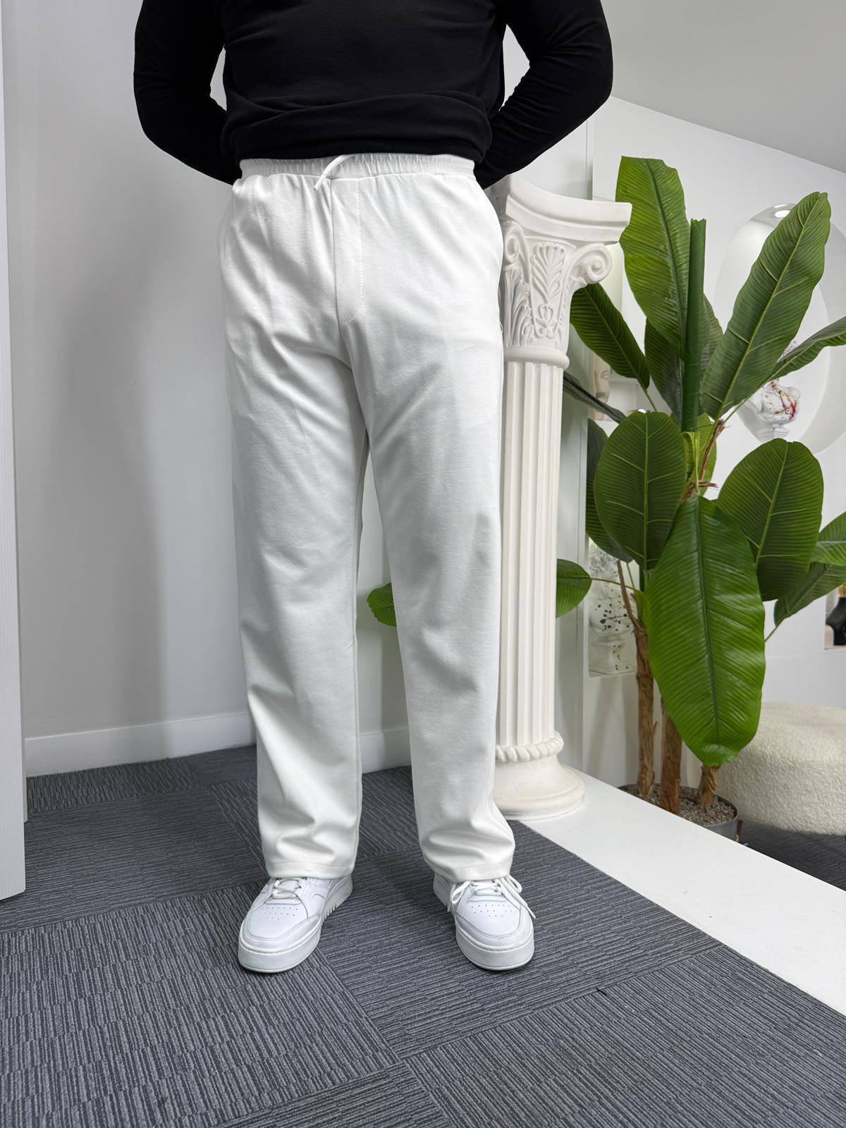 Beyaz GG Baggy Gabardin Pantolon