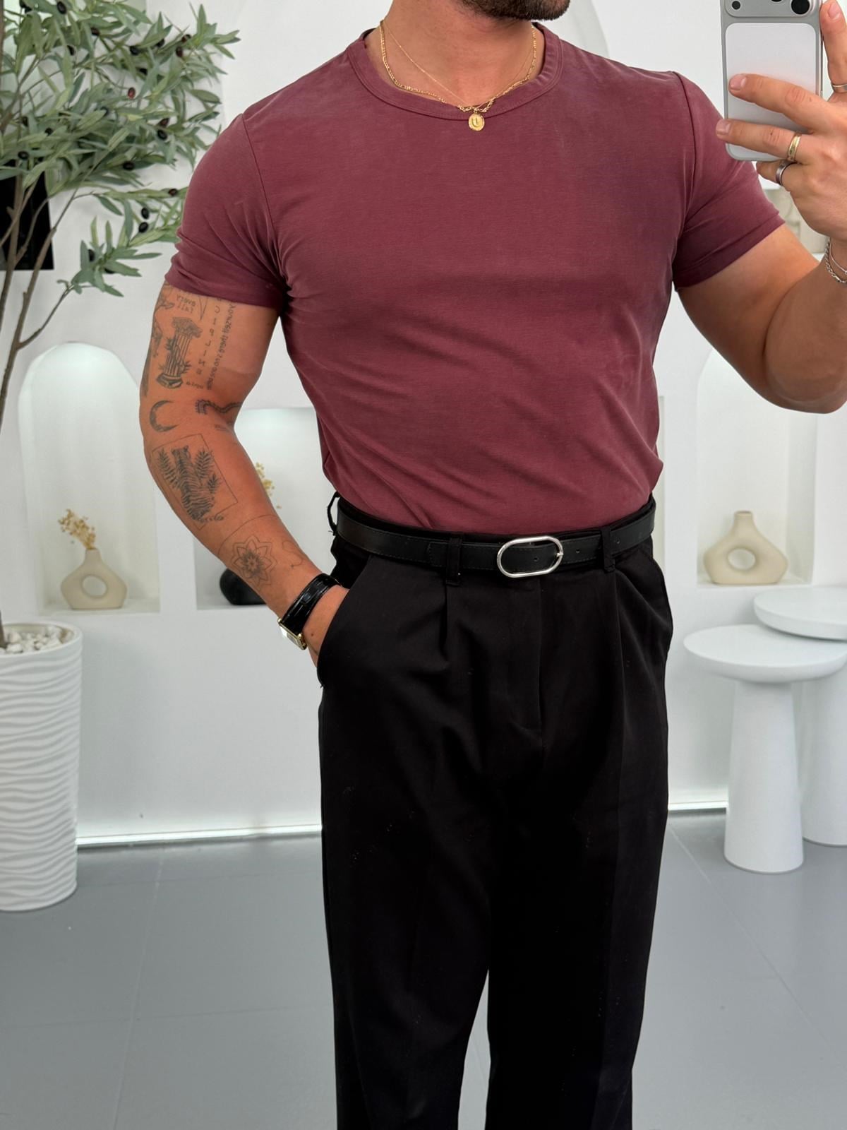 Bordo GG Oxford Modal Tshirt