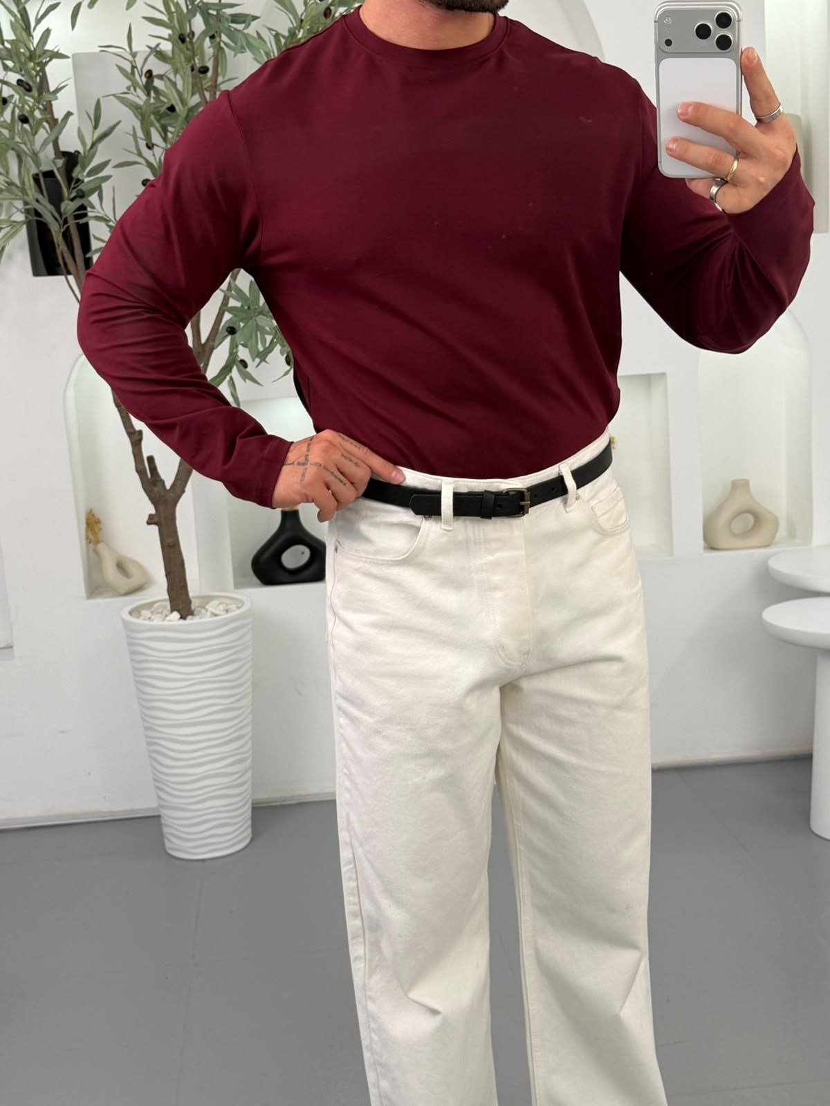 Bordo GG Uzun Kollu Basic Badi