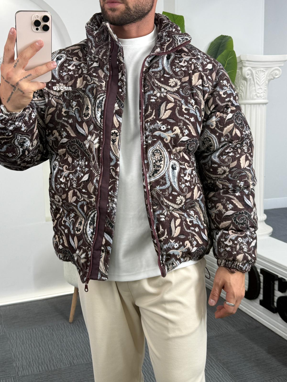 Bordo Giesto Flok Şişme Mont